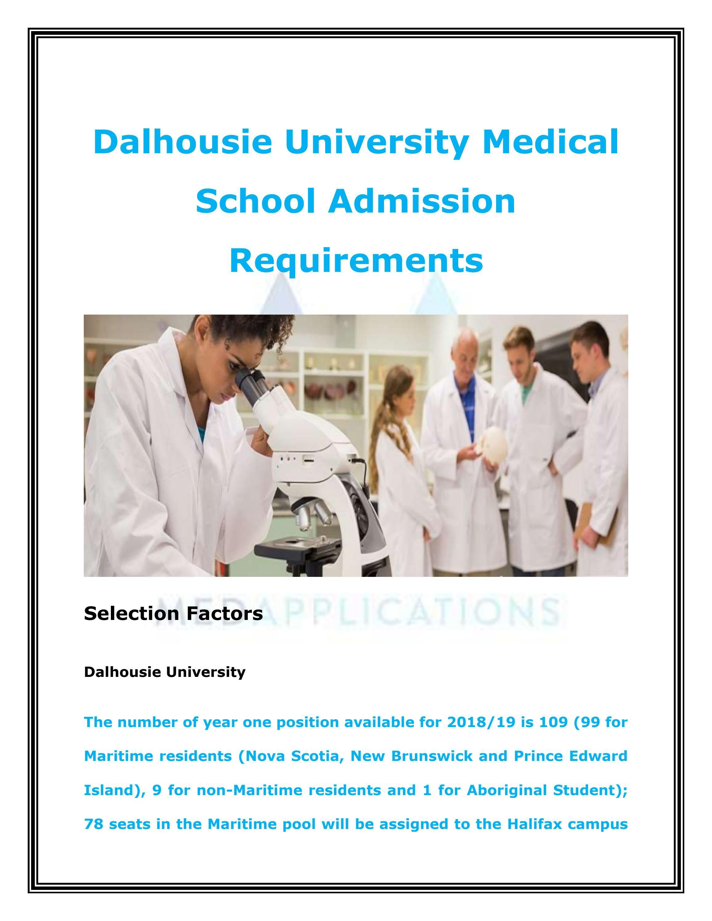 Dalhousie University Medical School Admission Requirements by Med