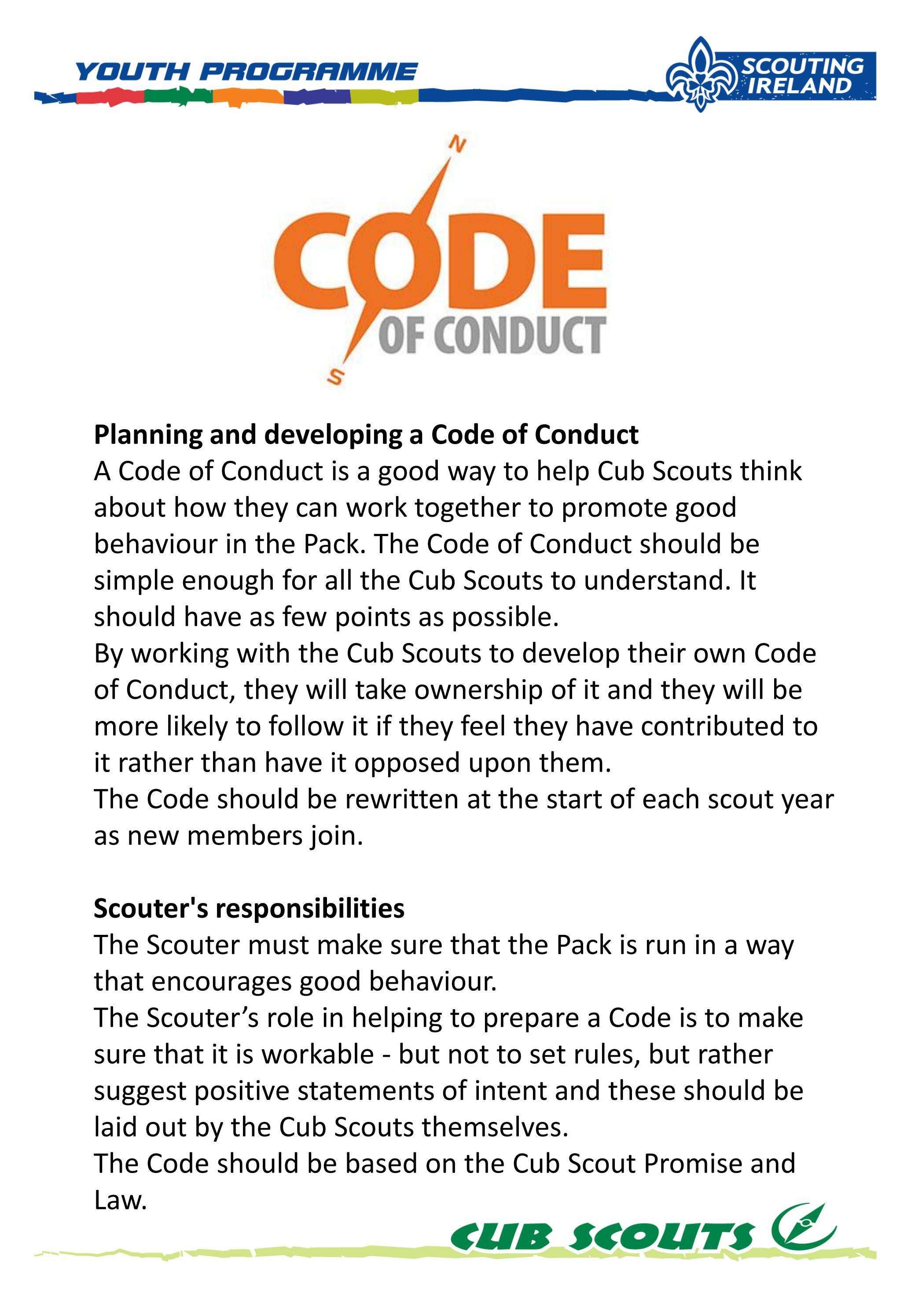 Cub Scouts Code of Conduct Resource by Scouting Ireland - Issuu
