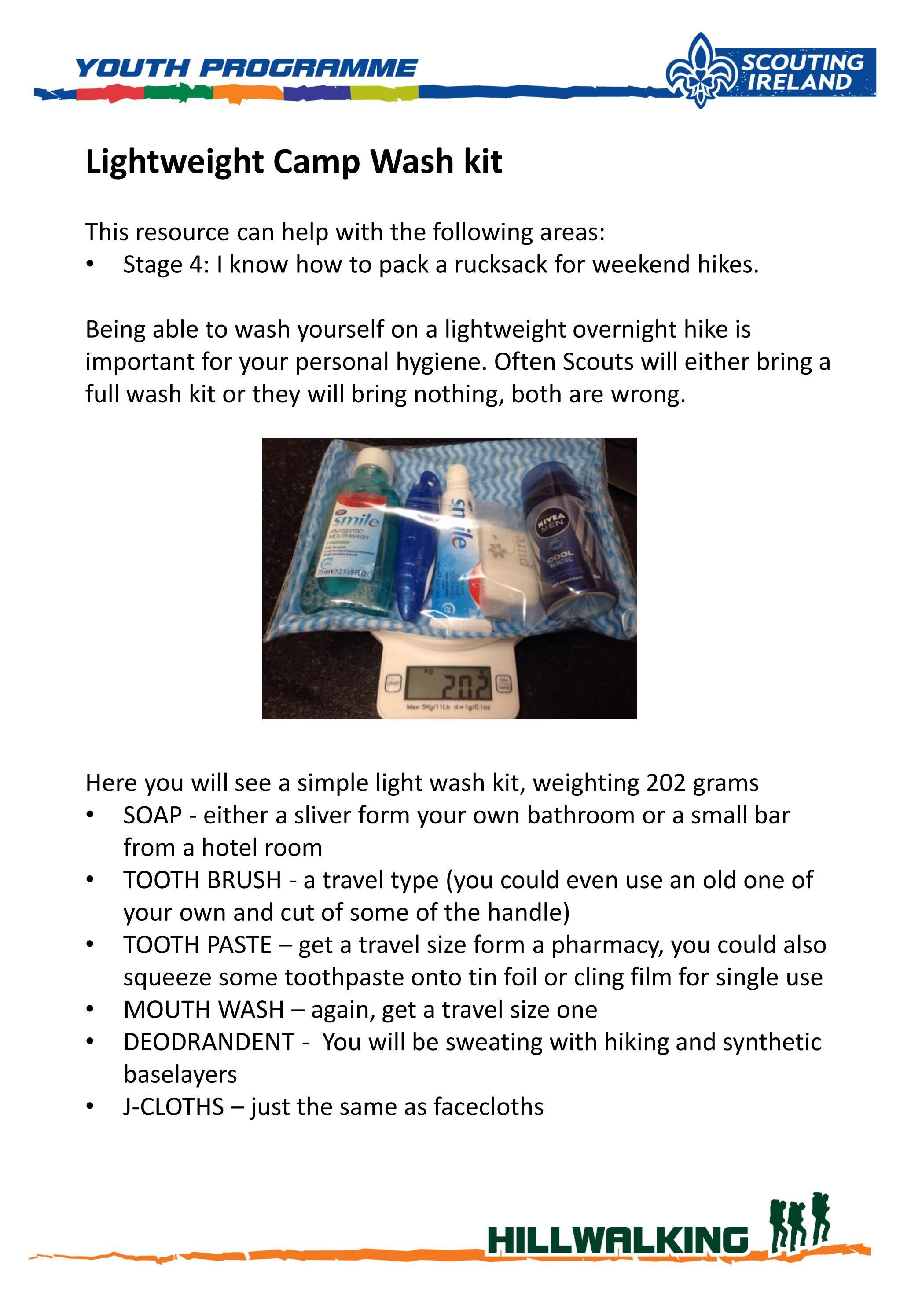 Lightweight Camp Wash Kit by Scouting Ireland Issuu