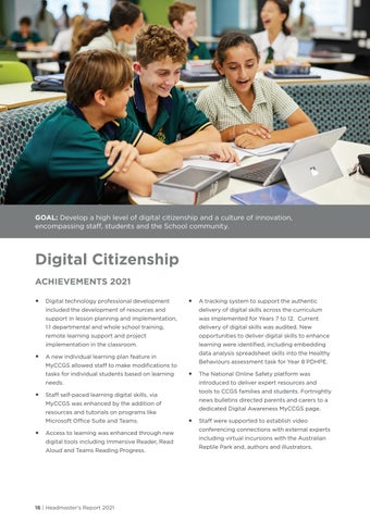 Headmaster's Report 2021 by Central Coast Grammar School - Issuu