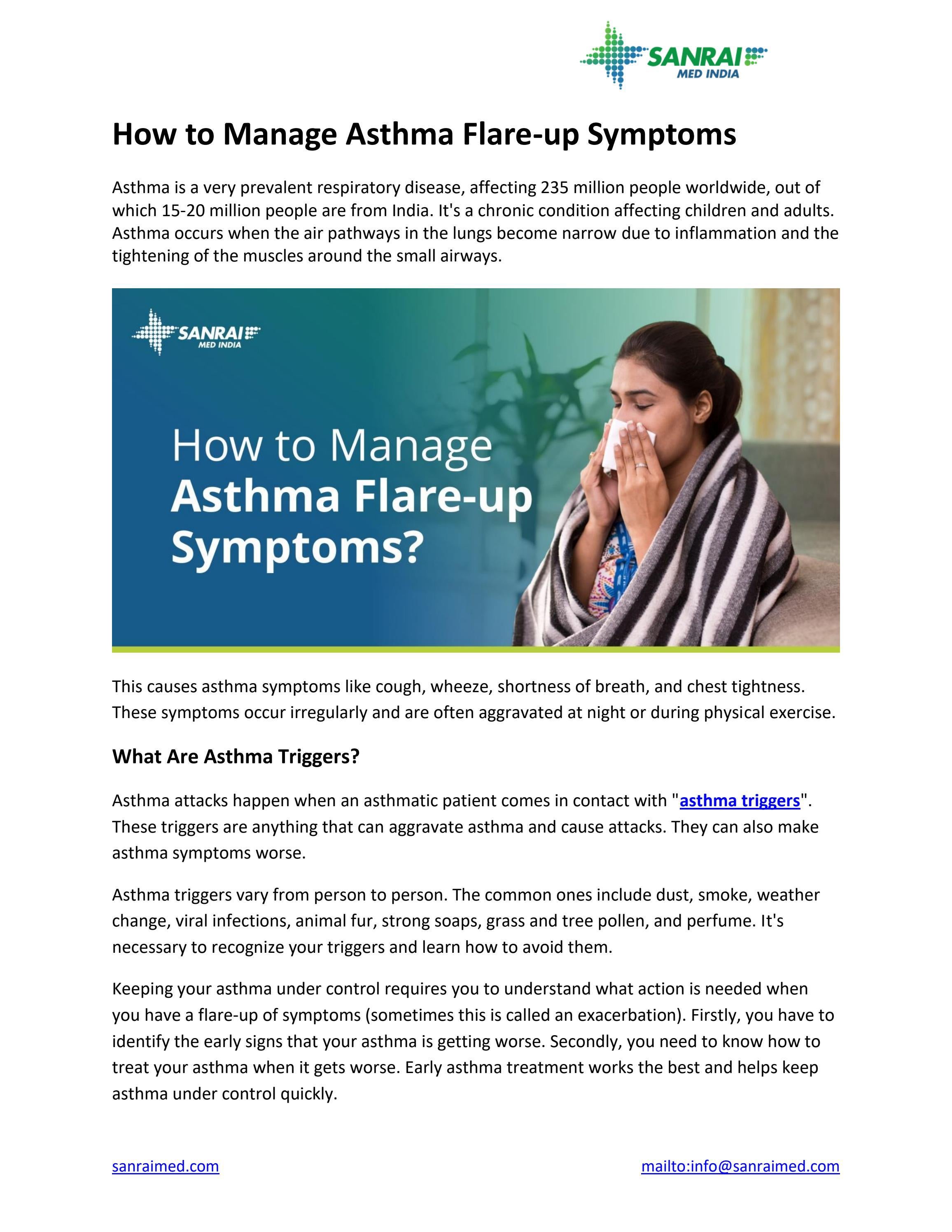 How to Manage Asthma Flareup Symptoms by Sanrai Med India Issuu