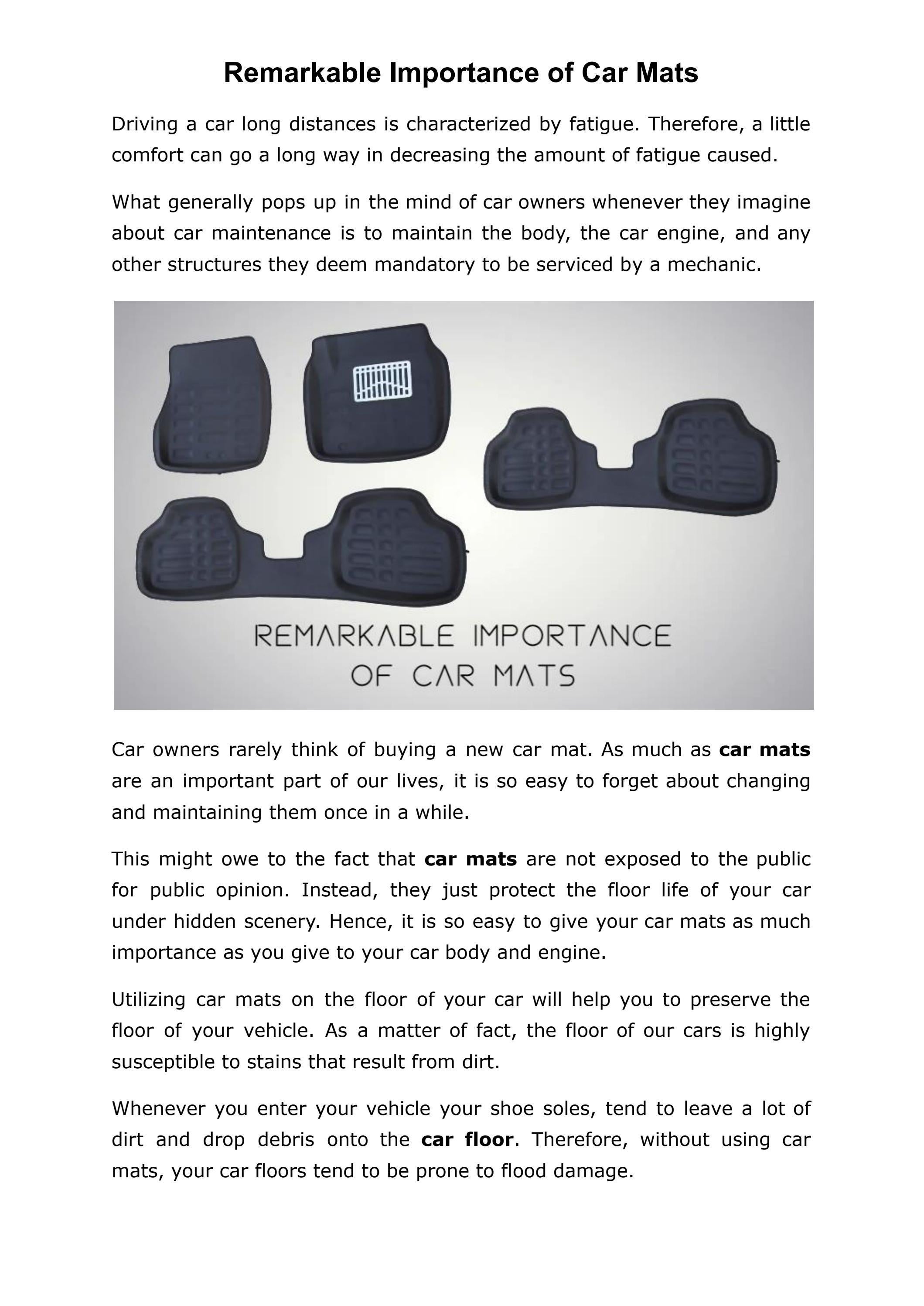 Remarkable Importance of Car Mats by Dapidx Issuu