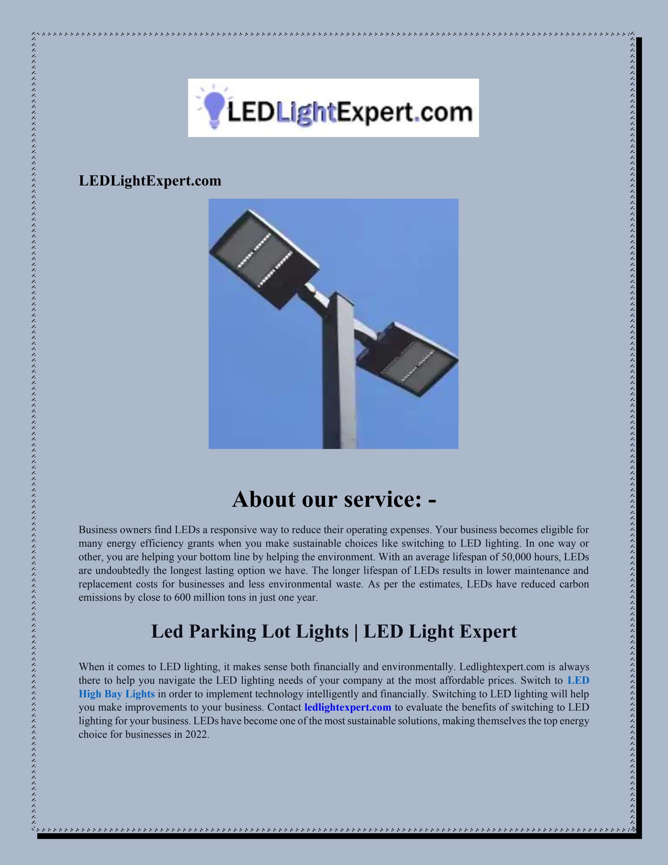 Led Parking Lot Lights LED Light Expert by Issuu
