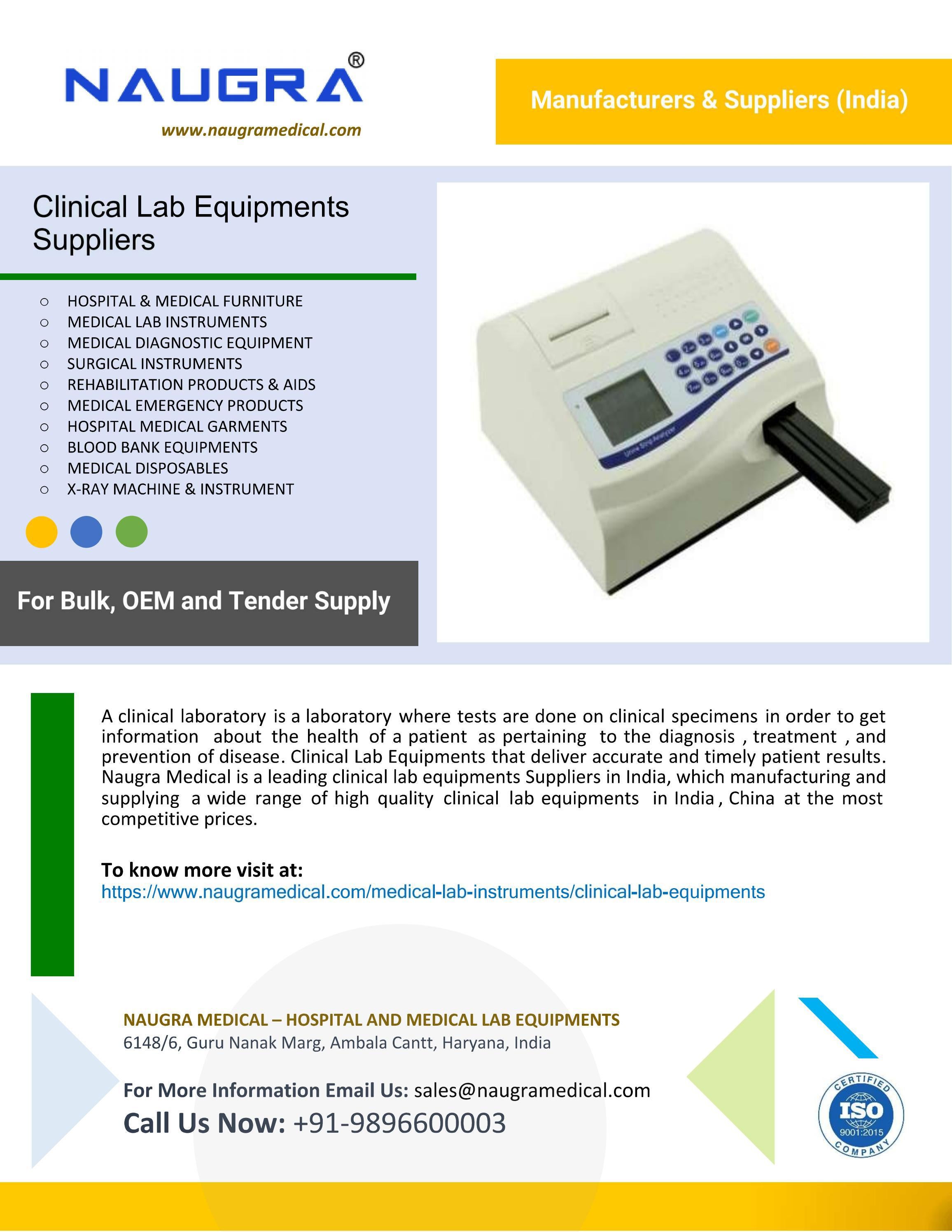 Clinical Lab Equipments Suppliers by Naugra Medical Issuu