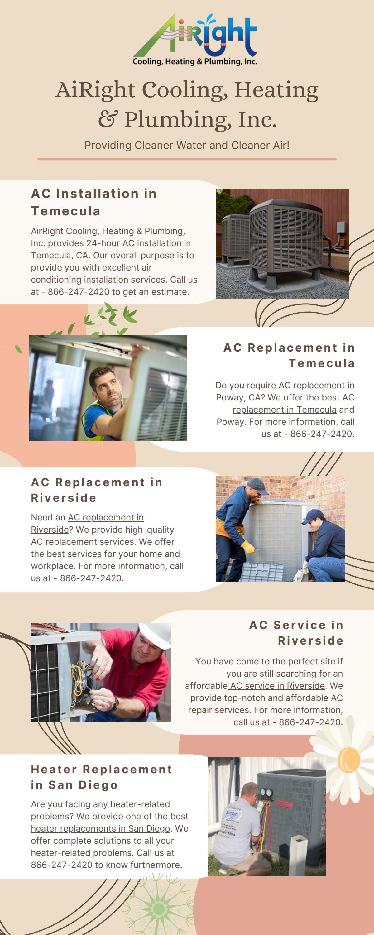 AC Replacement in Riverside by AiRight Cooling, Heating & Plumbing, Inc