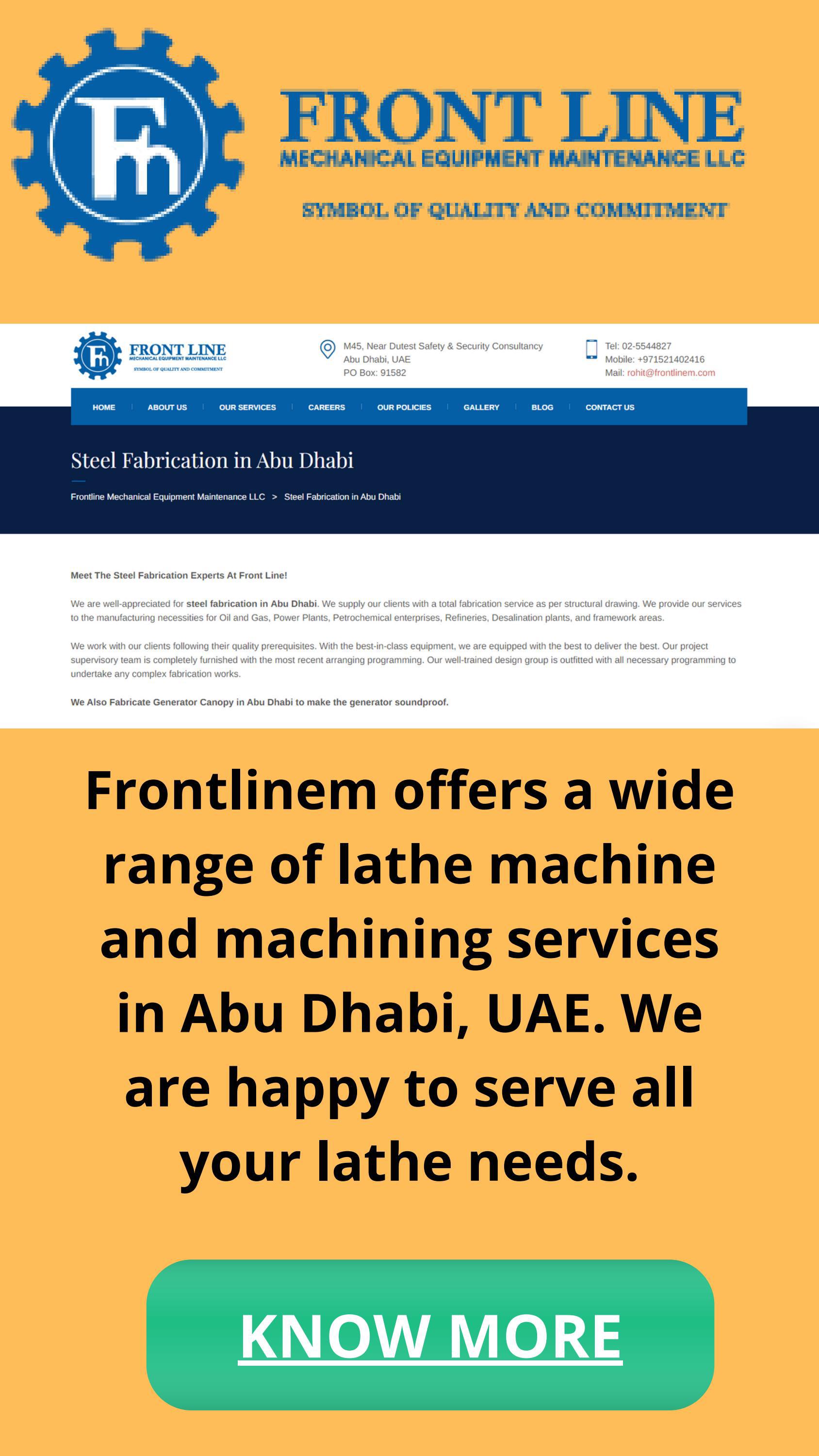 Lathe Machine Shop in Abu Dhabi, UAE Frontlinem by front linem Issuu
