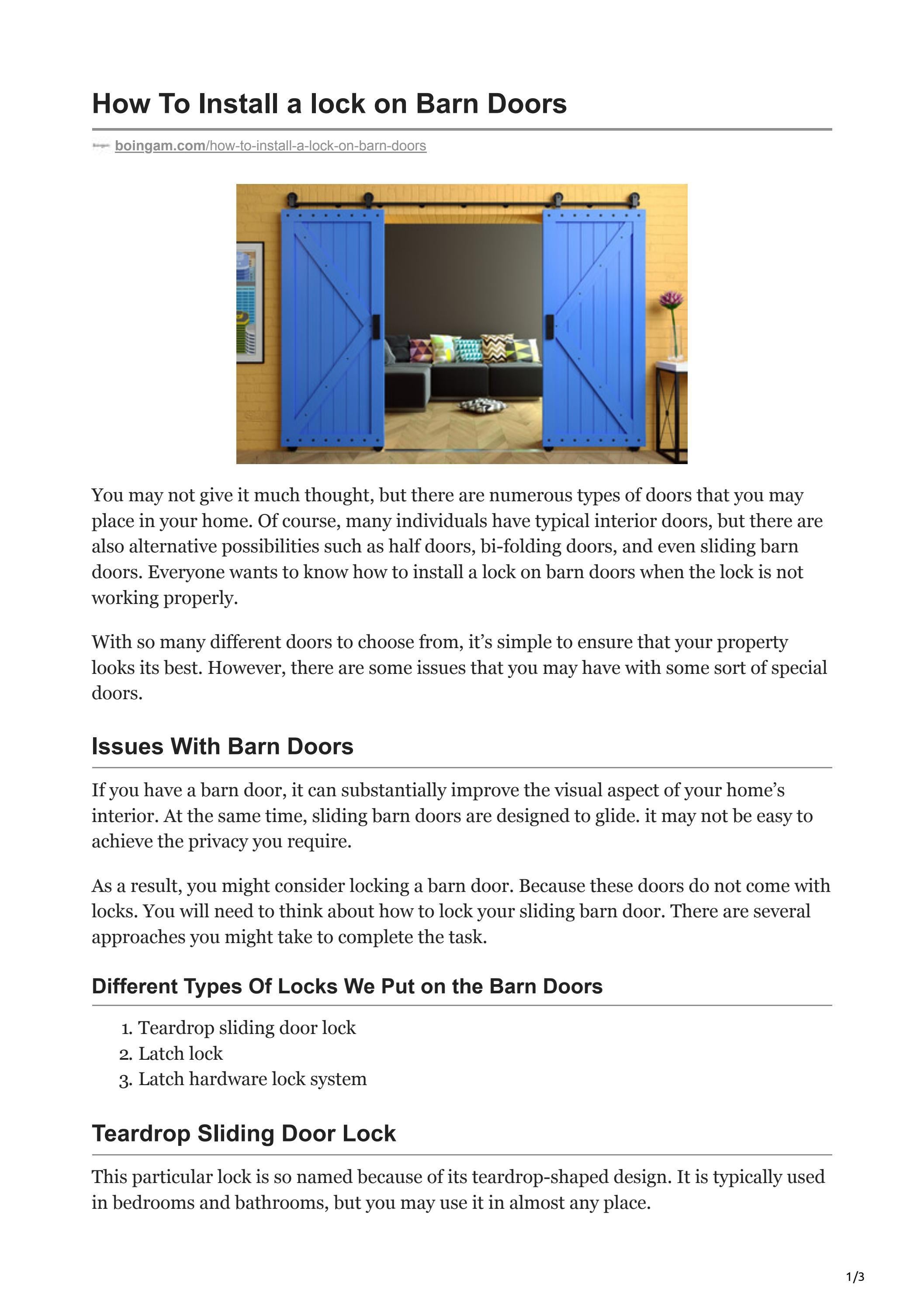 How To Install a lock on Barn Doors by DVS Locksmith Issuu