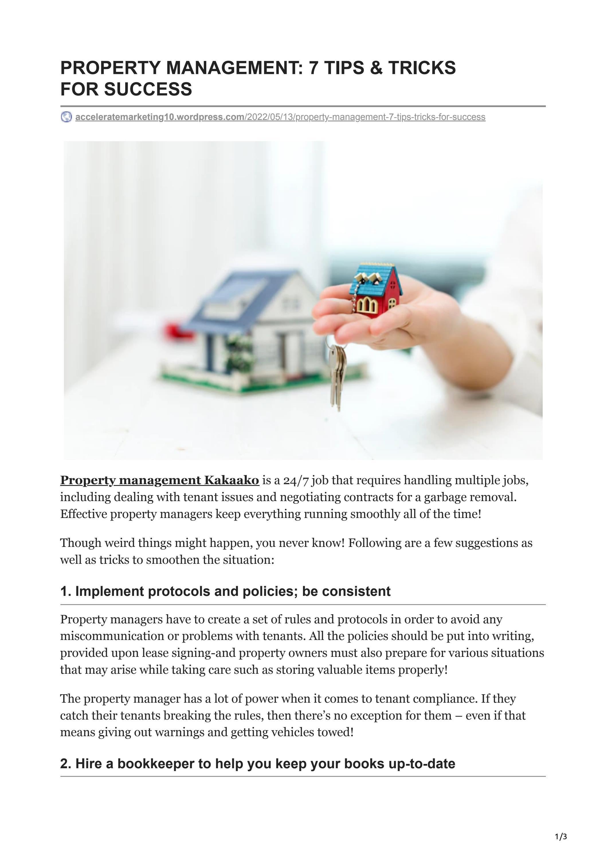 PROPERTY MANAGEMENT 7 TIPS & TRICKS FOR SUCCESS by Marie Hansen