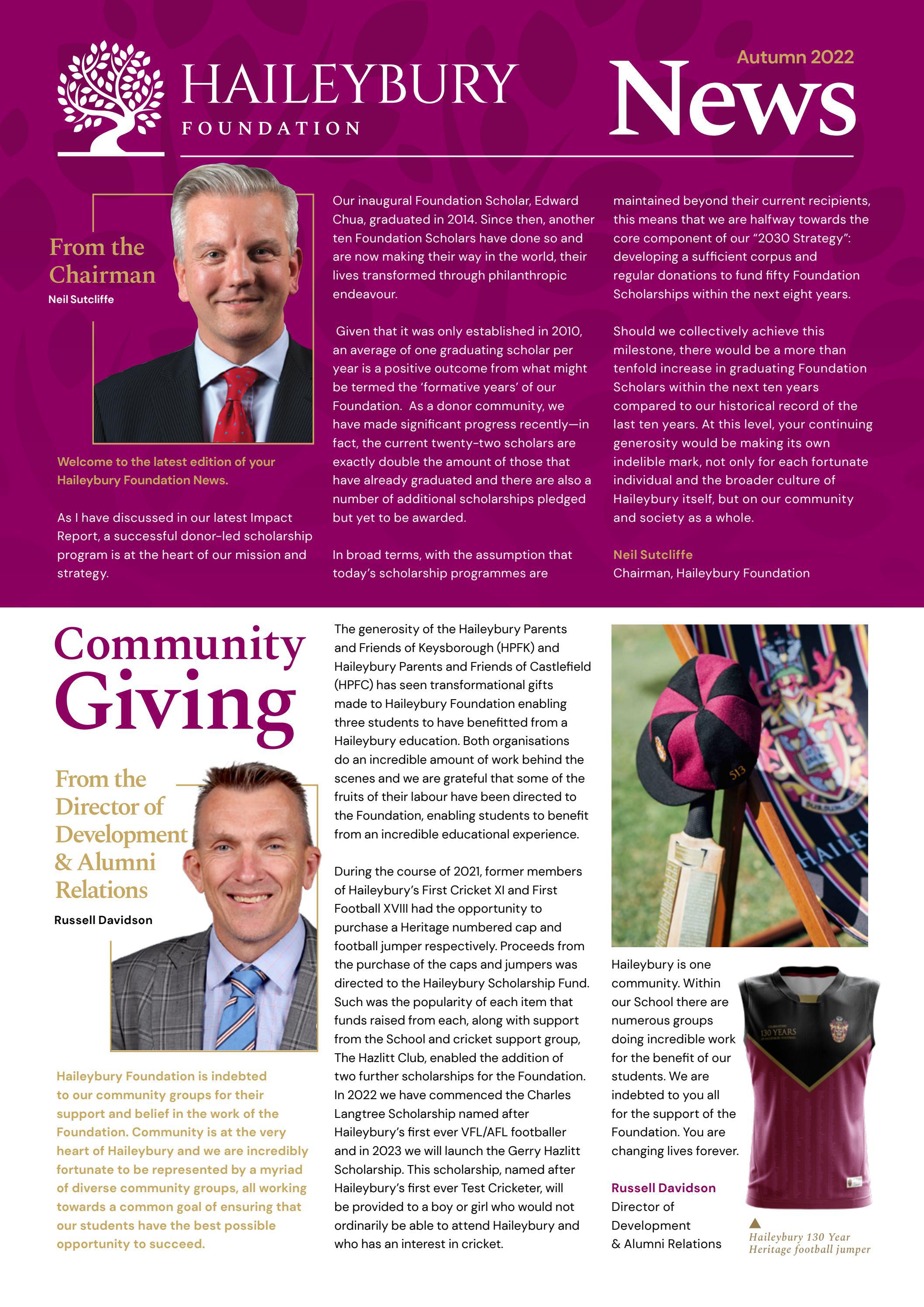 Haileybury Foundation News Autumn 2022 by Haileybury Issuu