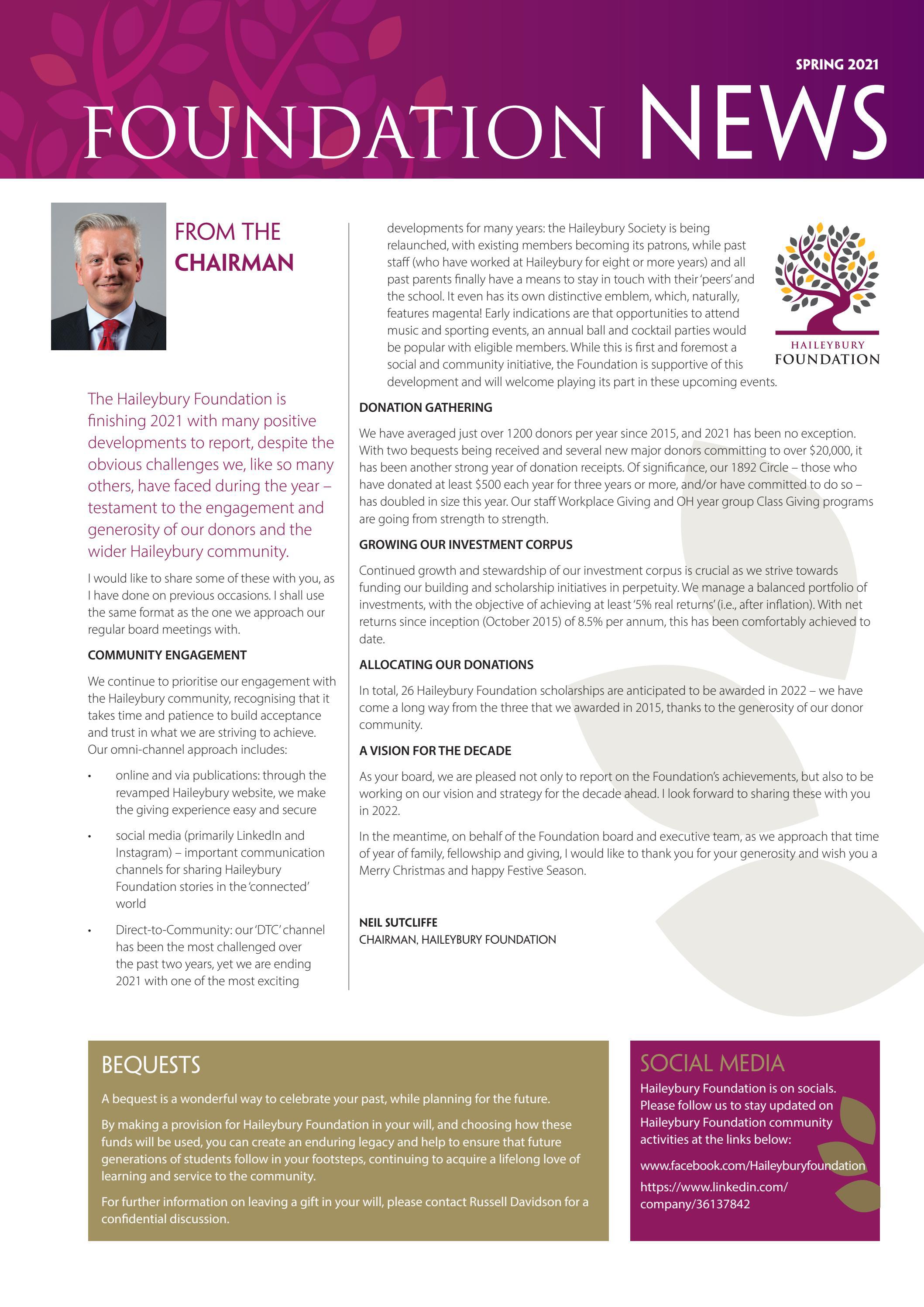 Haileybury Foundation News Spring 2021 by Haileybury Issuu