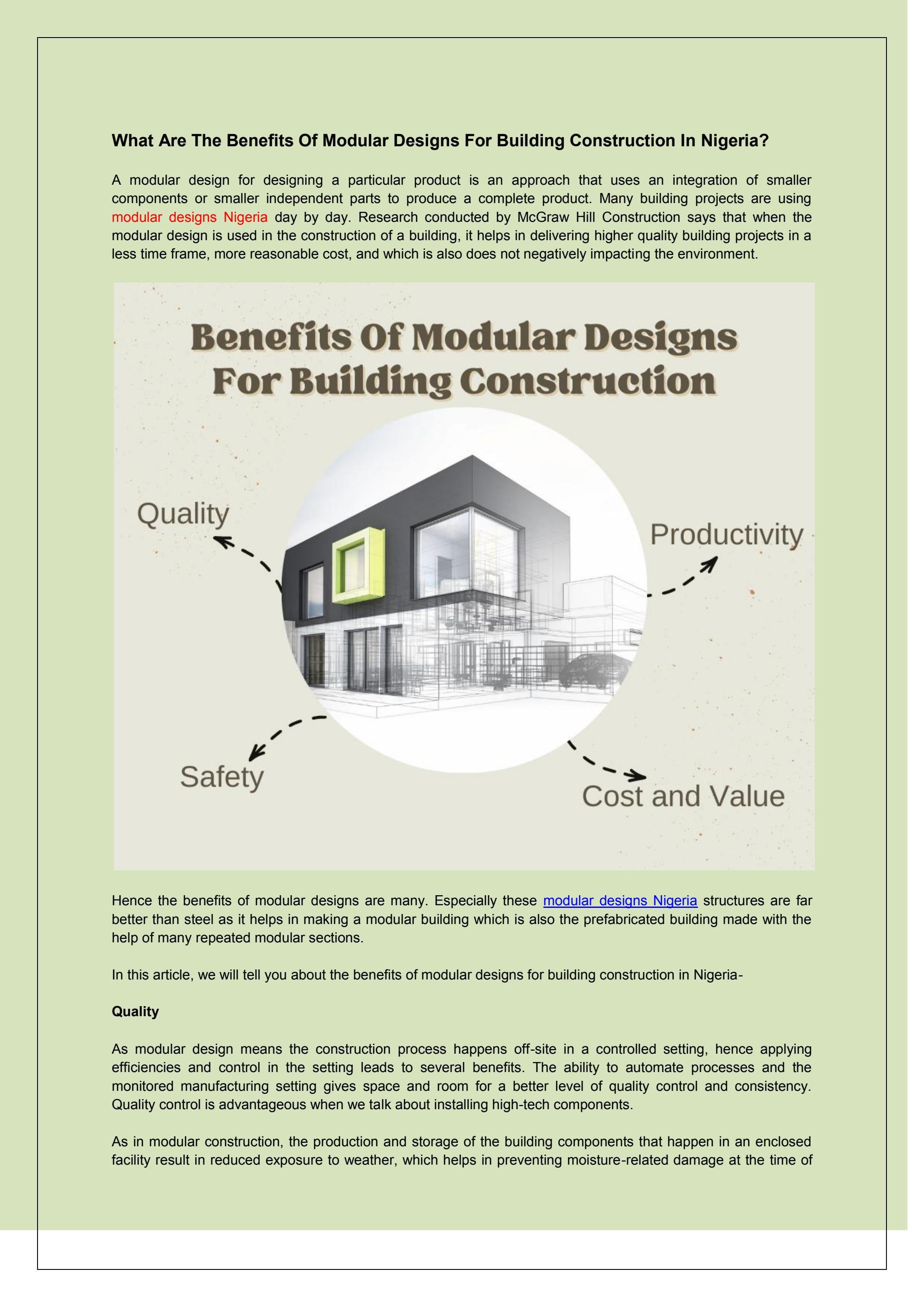 What Are The Benefits Of Modular Designs For Building Construction In ...