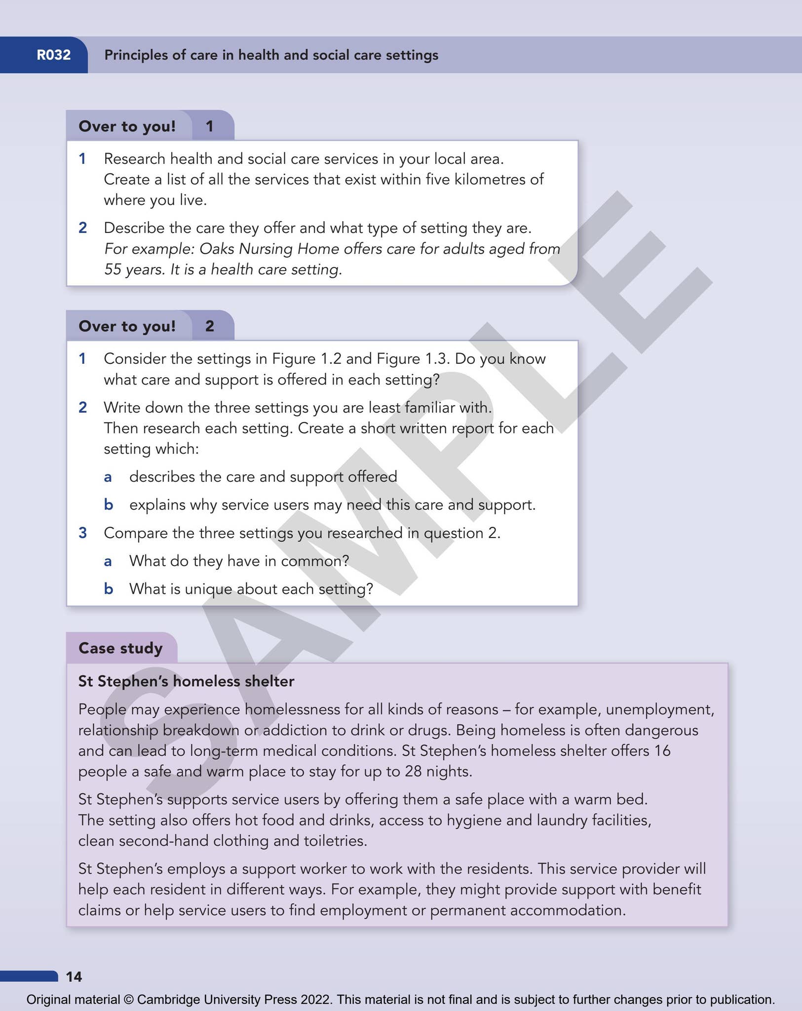 Cambridge Nationals - Health and Social Care Student Book by Cambridge ...