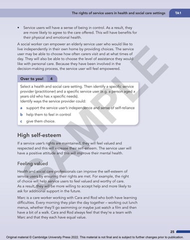 Cambridge Nationals - Health and Social Care Student Book by Cambridge ...