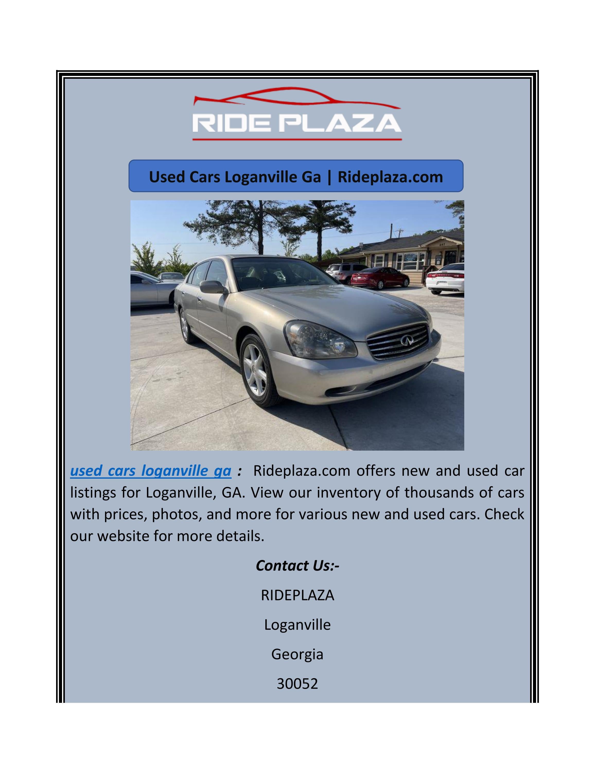 Used Cars Loganville Ga by RIDE PLAZA Issuu