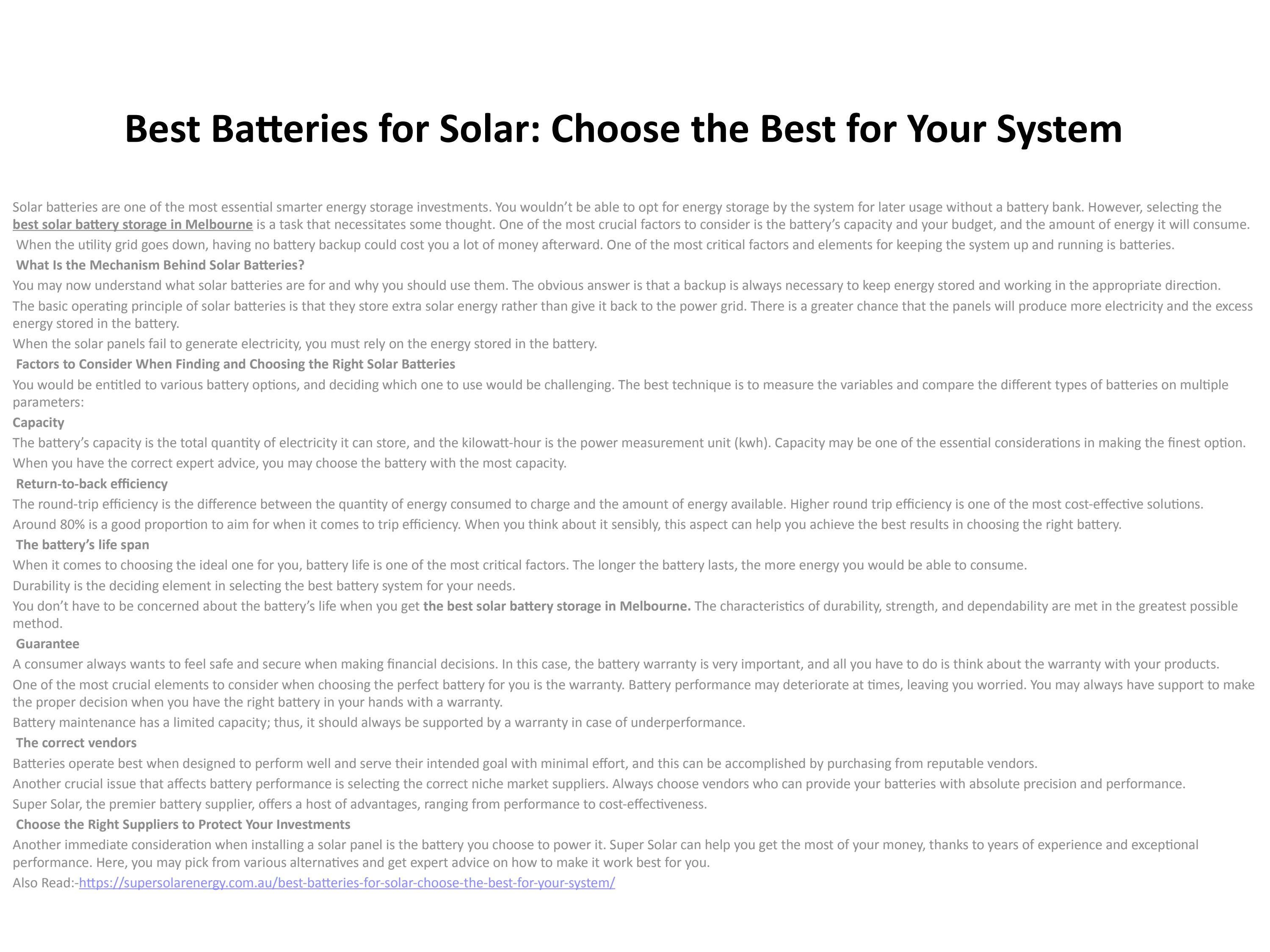 Best Batteries for Solar Choose the Best for Your System by Lovina