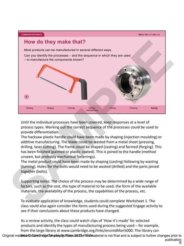 Cambridge Nationals Engineering Manufacture TR Issuu Sample by ...