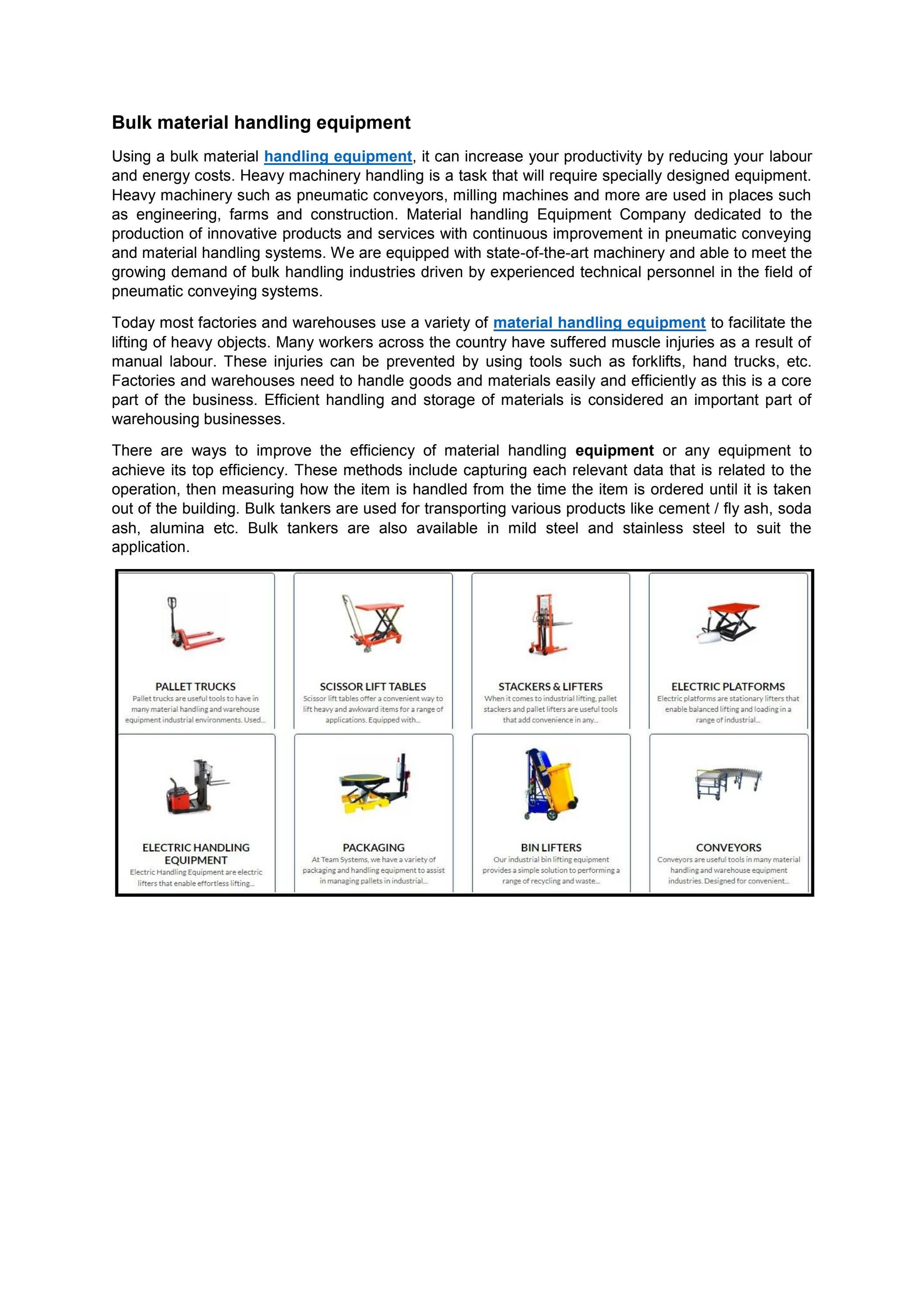 Bulk material handling equipment by handtrolley Issuu