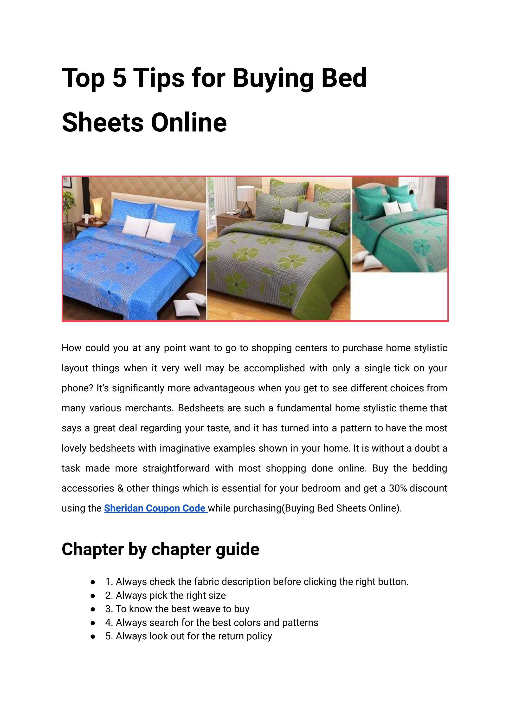 Top 5 Tips for Buying Bed Sheets Online by scoopCoupons Issuu