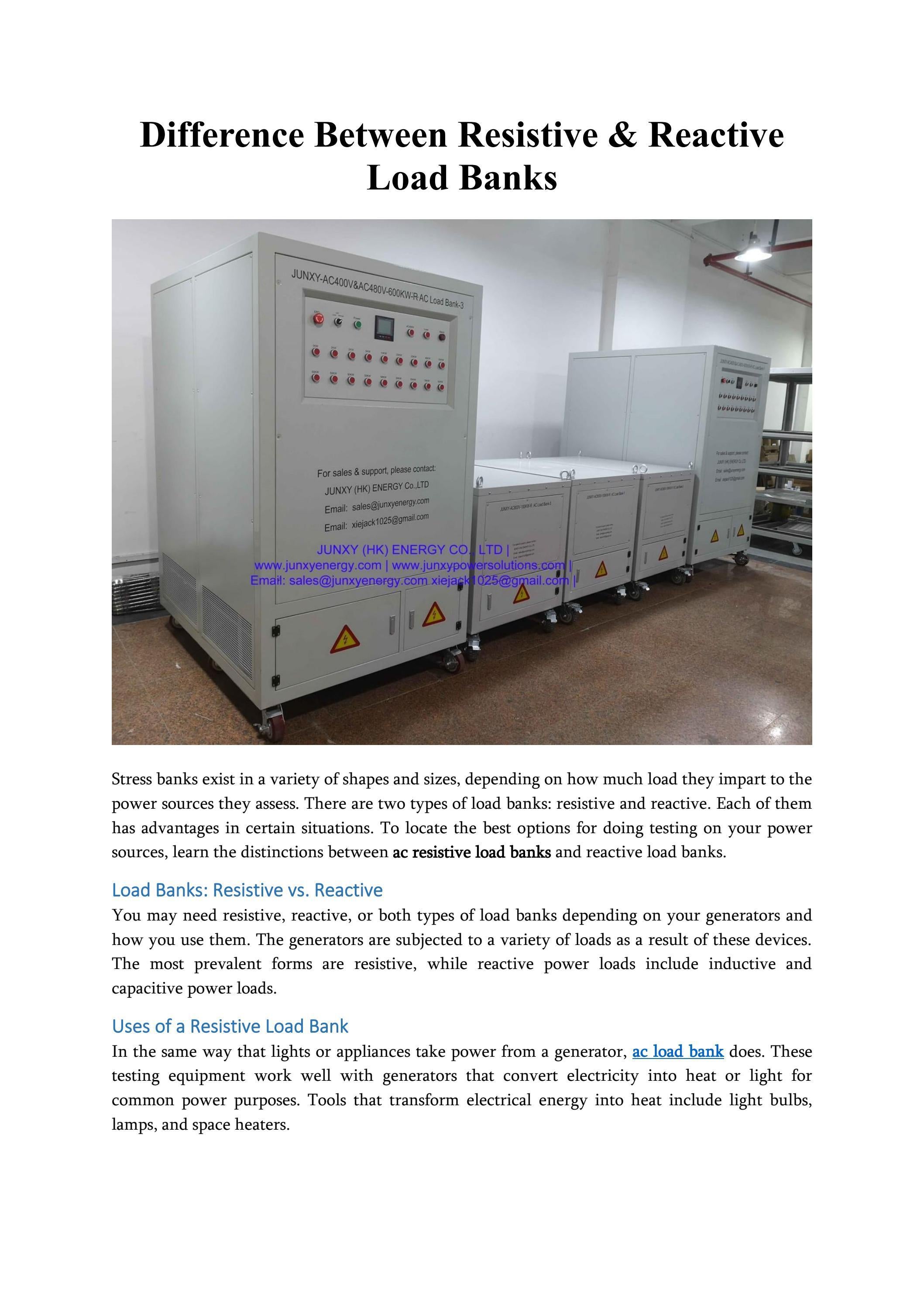 AC Load Bank By Junxy Energy by junxypowersolution - Issuu