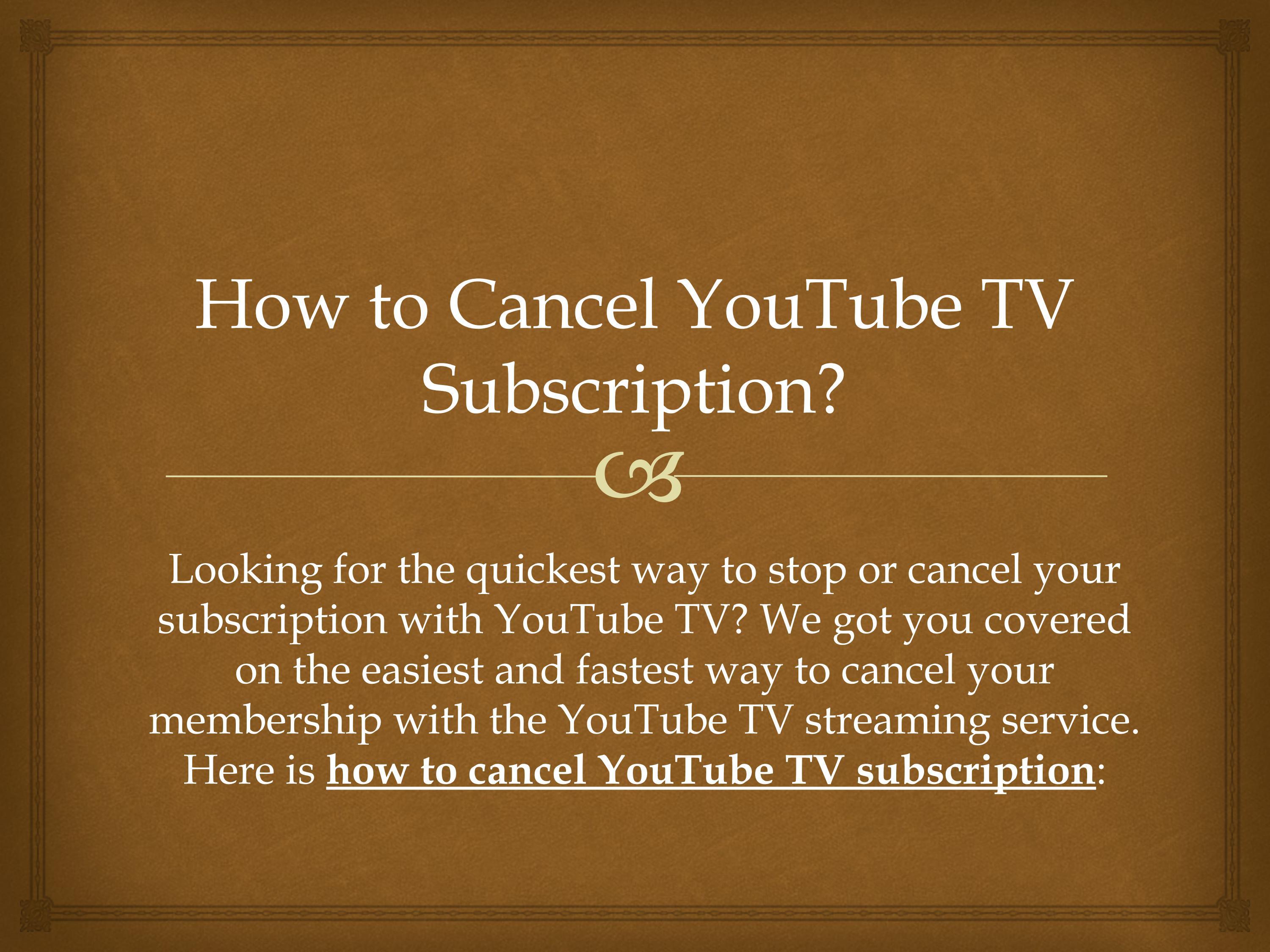 Cancel Youtube Tv?  Here'S How To Manage Your Payment - q6f3kao