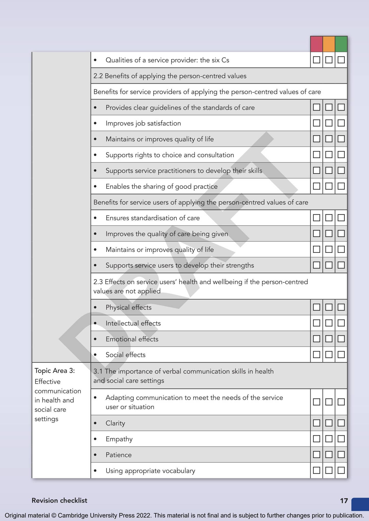 Cambridge Nationals Health and Social Care Revision Guide Issuu Sample ...