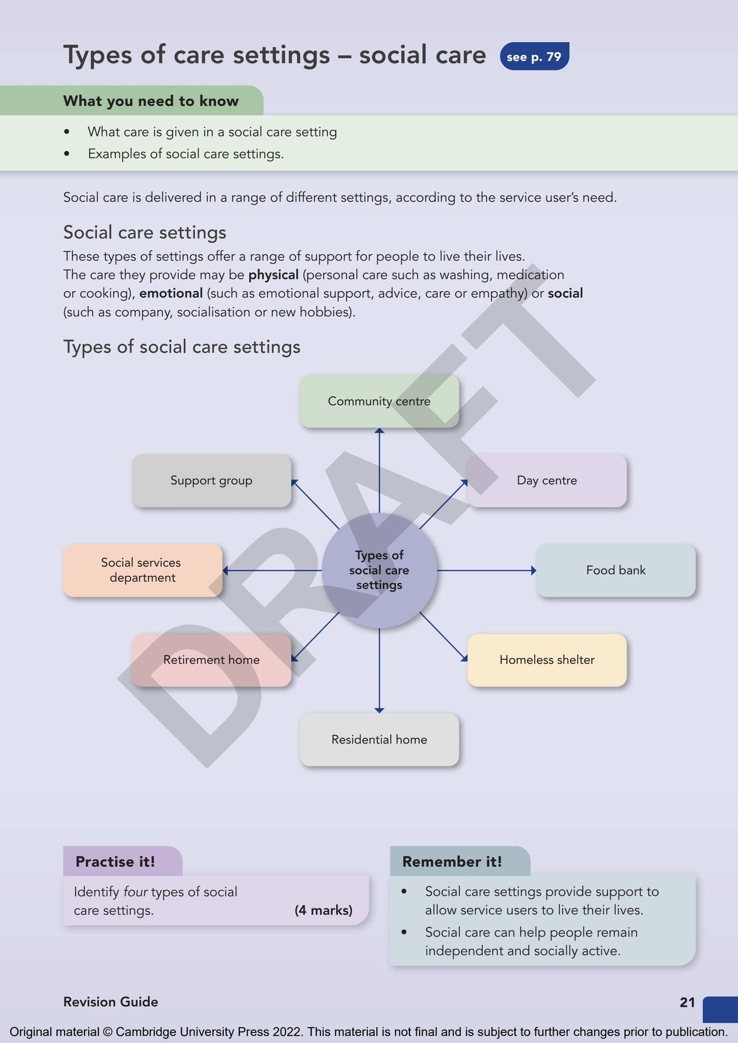 Cambridge Nationals Health and Social Care Revision Guide Issuu Sample ...