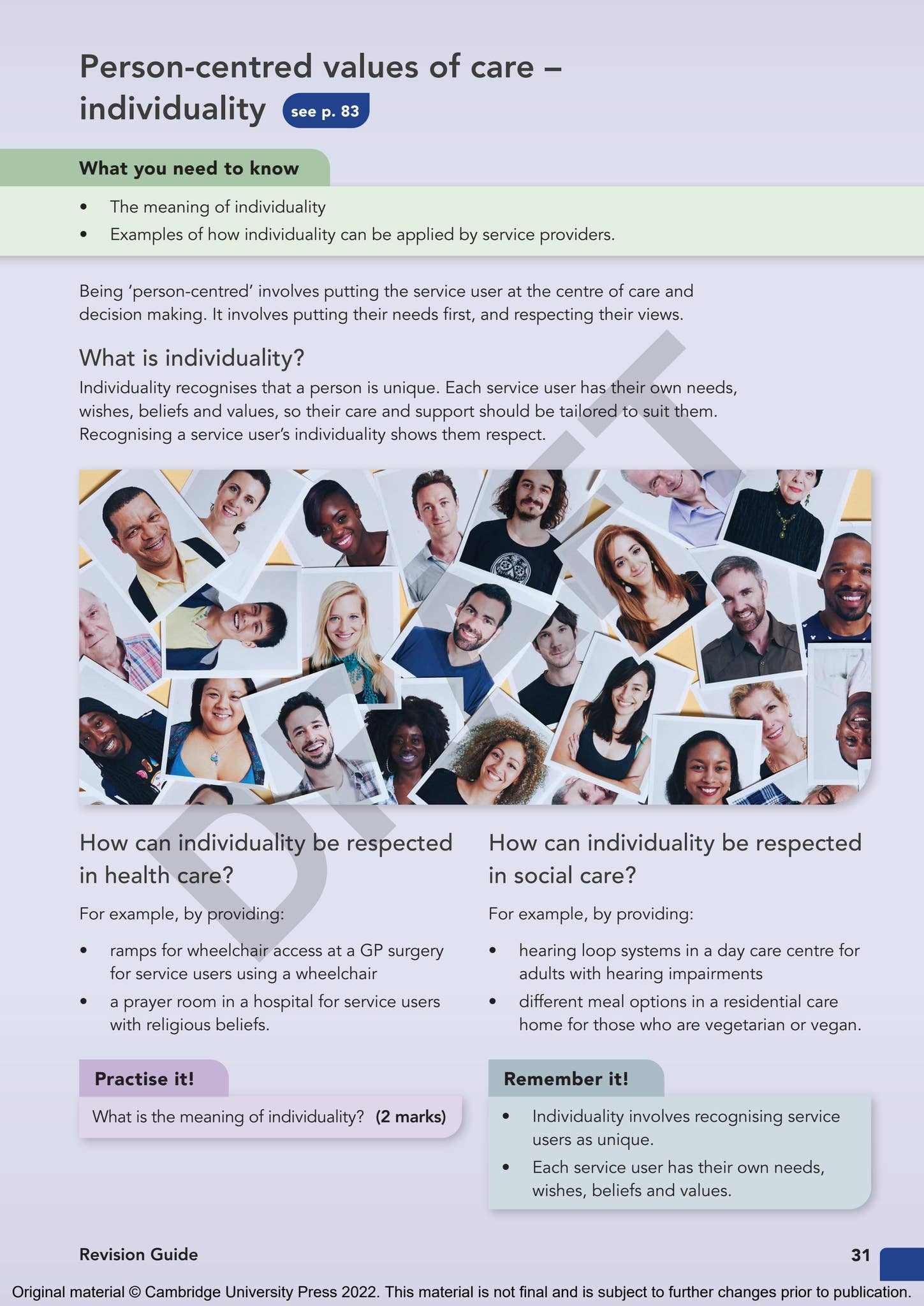 Cambridge Nationals Health and Social Care Revision Guide Issuu Sample ...
