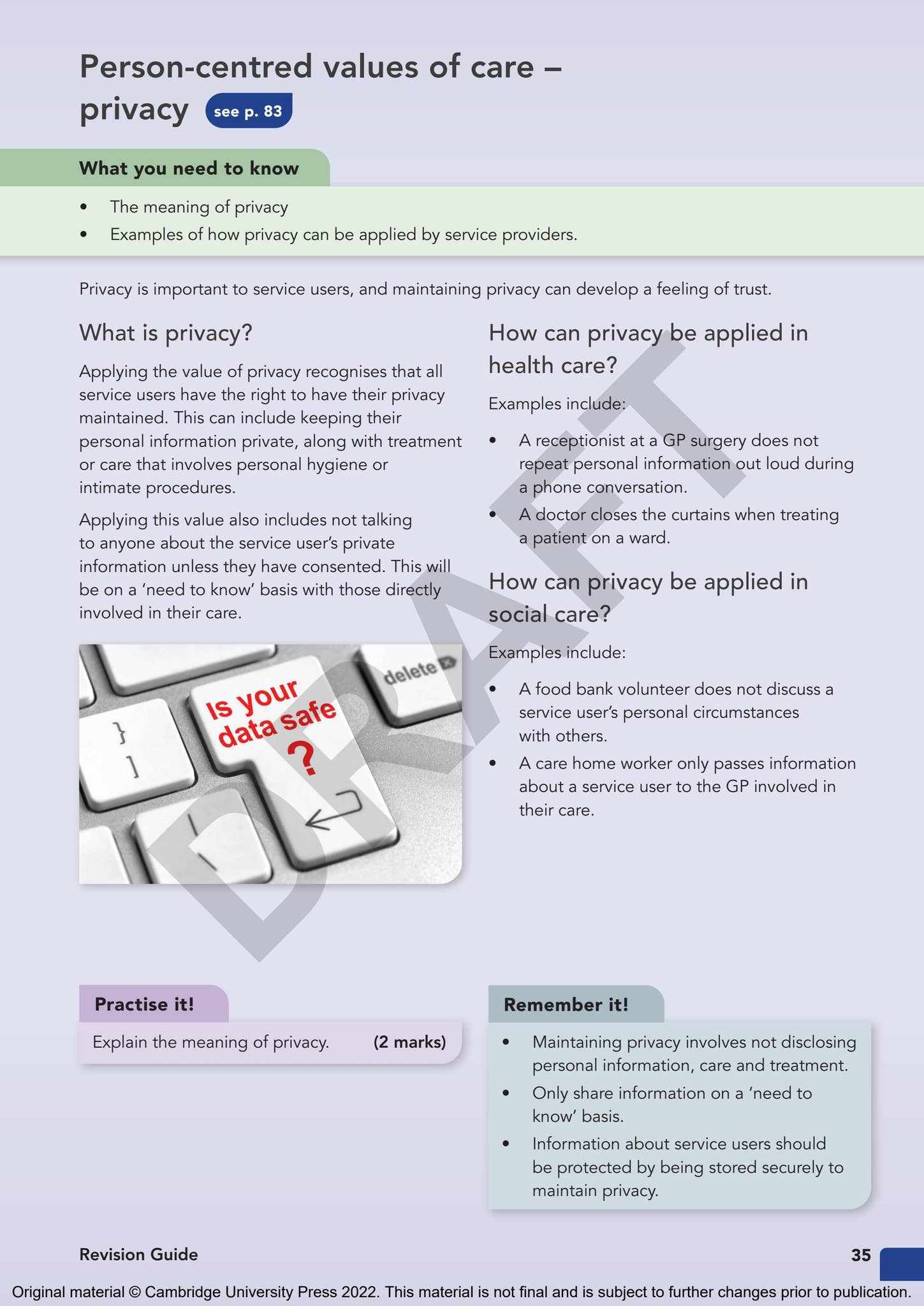 Cambridge Nationals Health and Social Care Revision Guide Issuu Sample ...