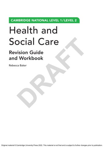 Cambridge Nationals Health and Social Care Revision Guide Issuu Sample ...