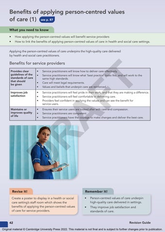 Cambridge Nationals Health and Social Care Revision Guide Issuu Sample ...