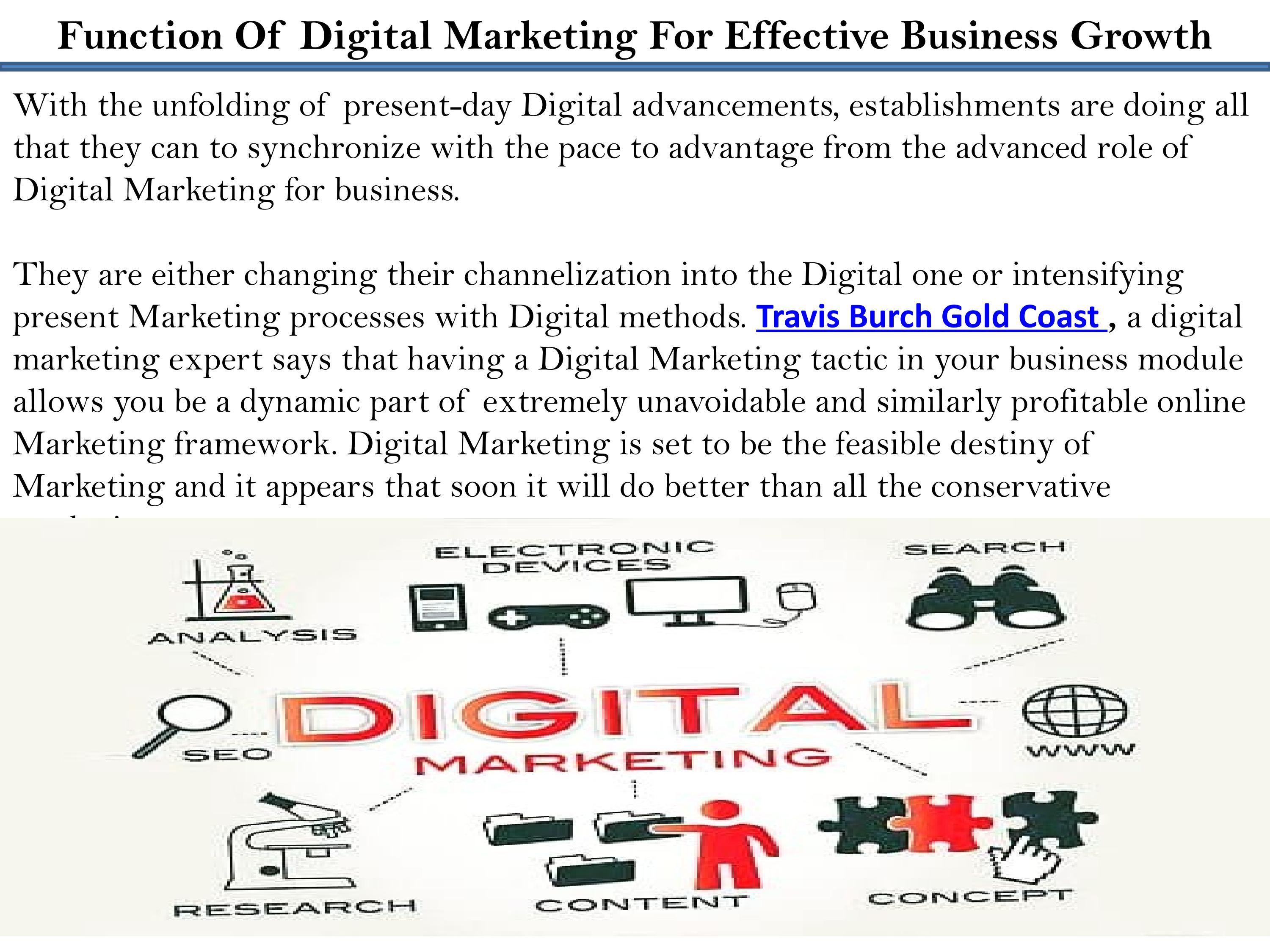 Function Of Digital Marketing For Effective Business Growth by Travis
