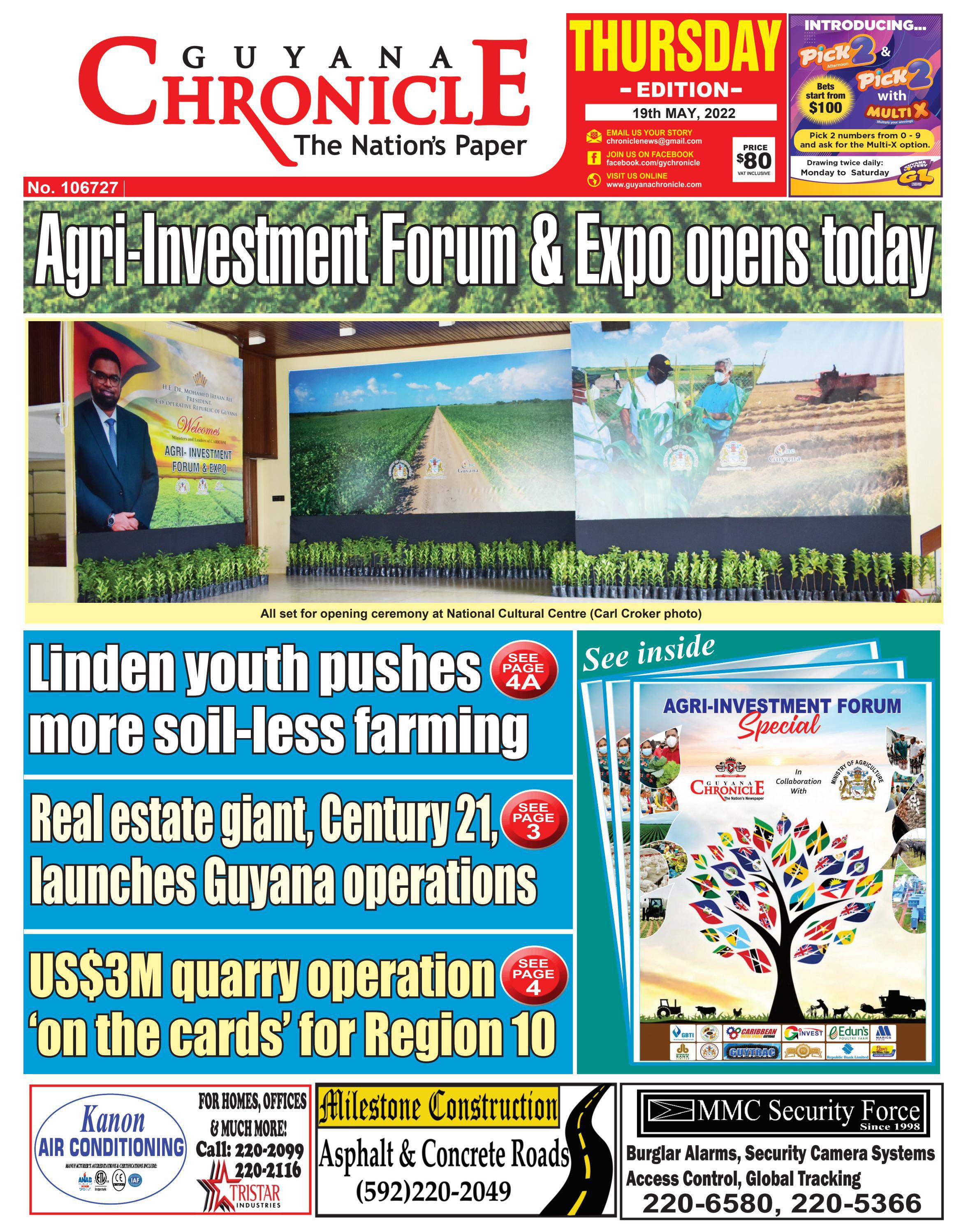 Guyana Chronicle E-Paper 19-05-2022 by Guyana Chronicle - Issuu