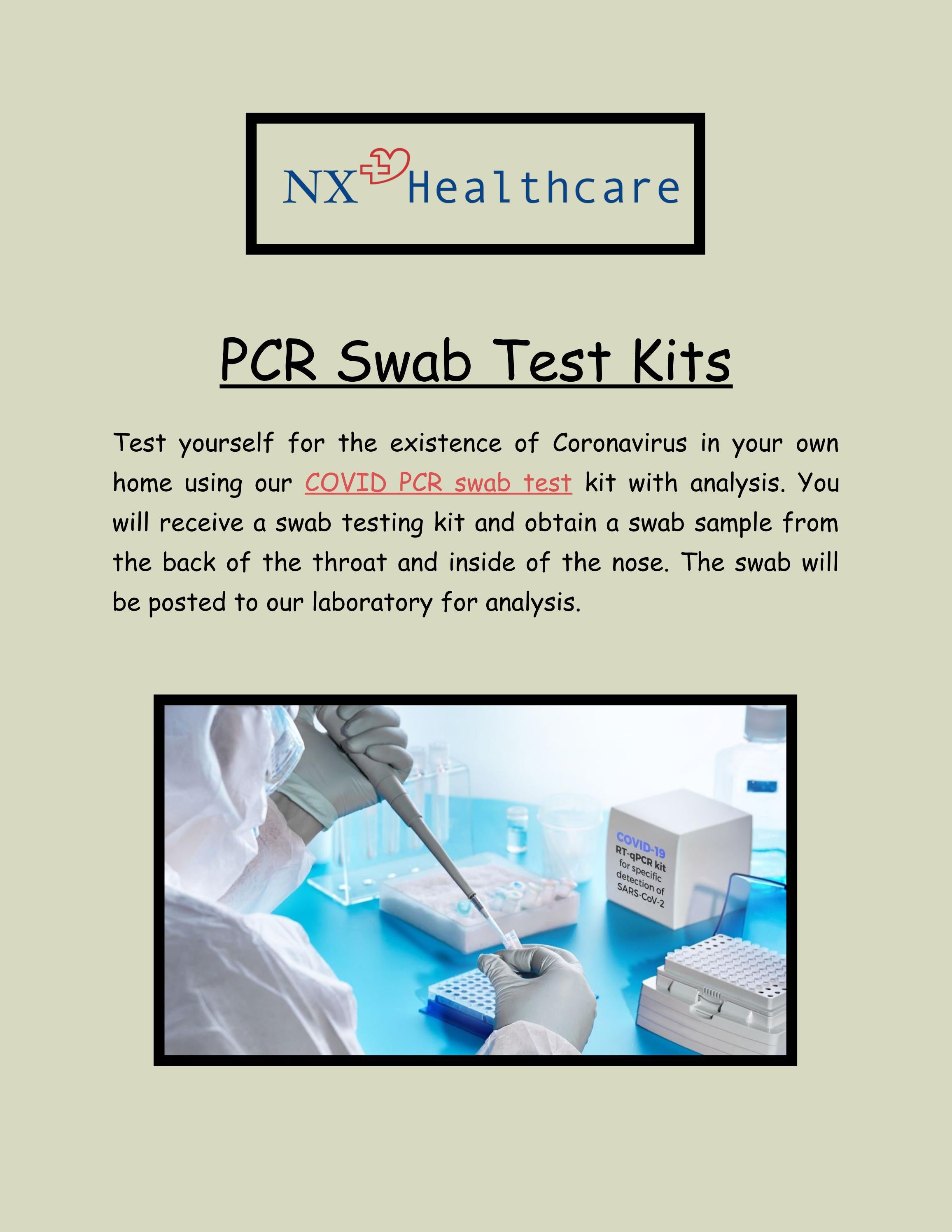 Covid PCR Swab Test NX Healthcare by NX Healthcare Issuu