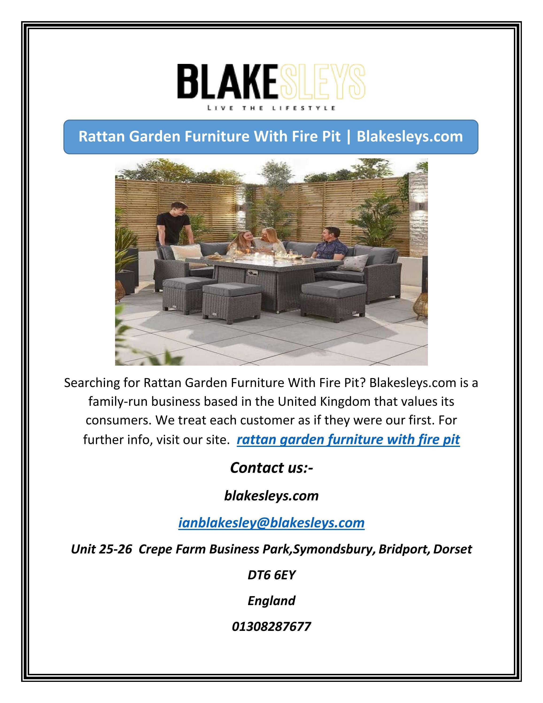 Rattan Garden Furniture With Fire Pit by blakesleys