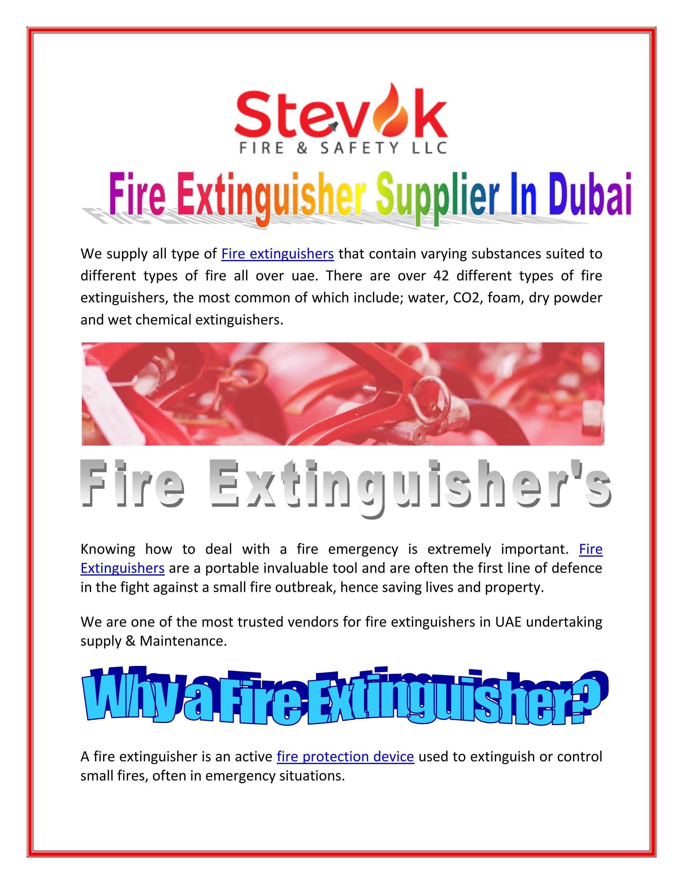 Fire Extinguisher Supplier In Dubai by stevokfiresafety Issuu