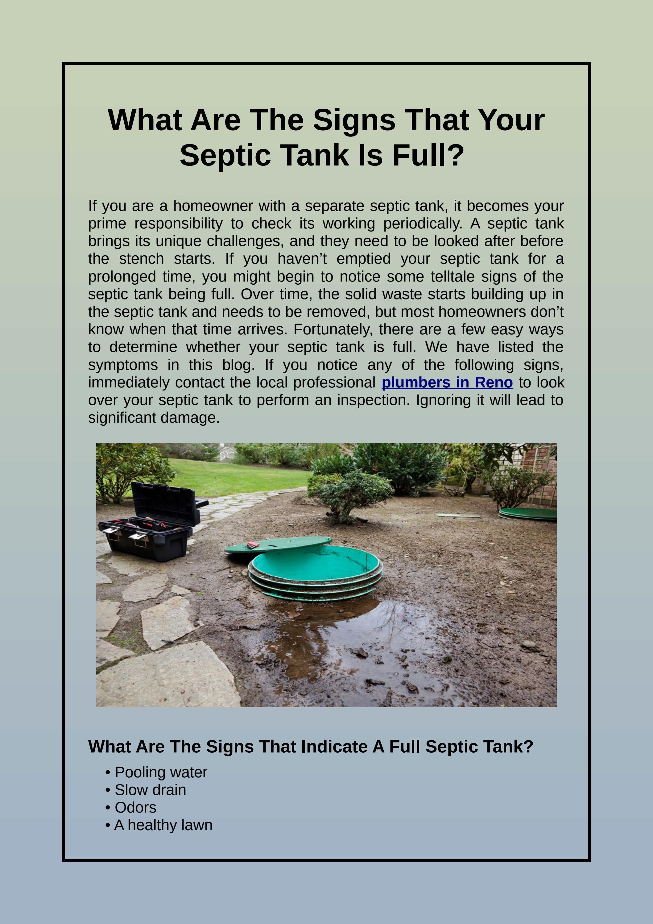 What Are The Signs That Your Septic Tank Is Full? by Easy Rooter Plumbing Issuu