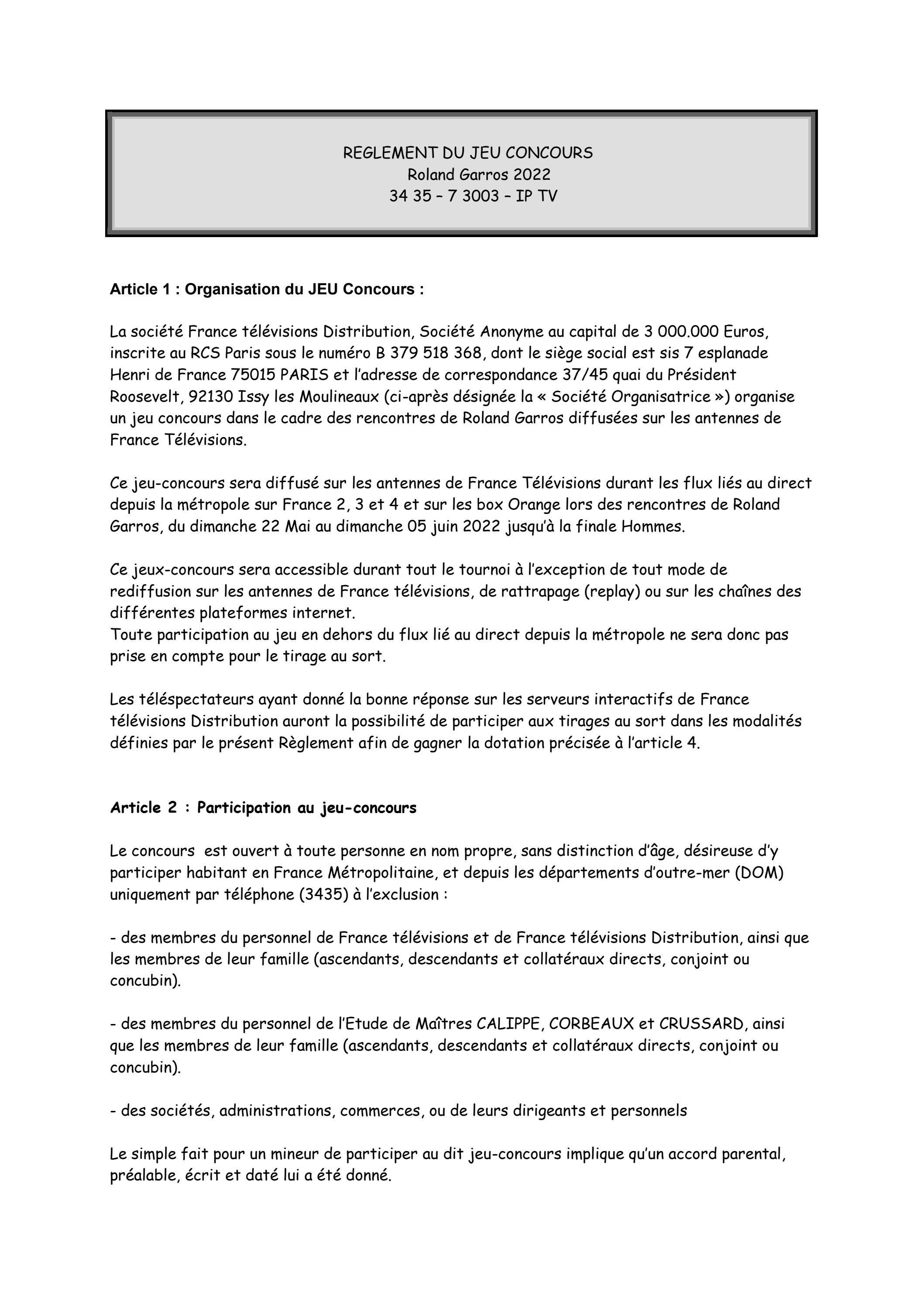 Jeu Sms France 2 Roland Garros Règlement du jeu Roland Garros 2022 by France Télévisions - Issuu