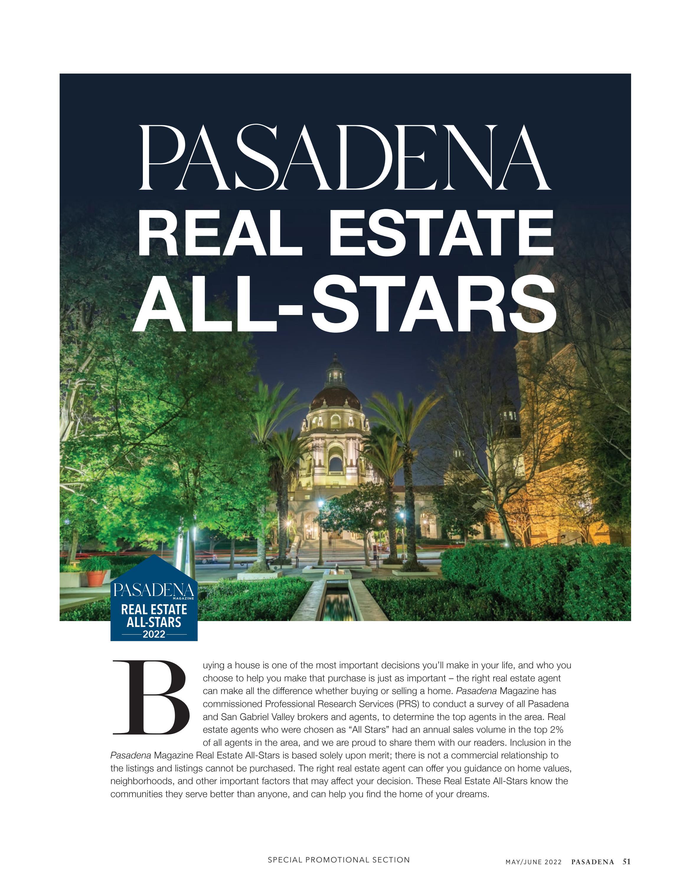 Pasadena Magazine Real Estate All Stars 2022 by The Lifestyle Magazines of SoCal Issuu