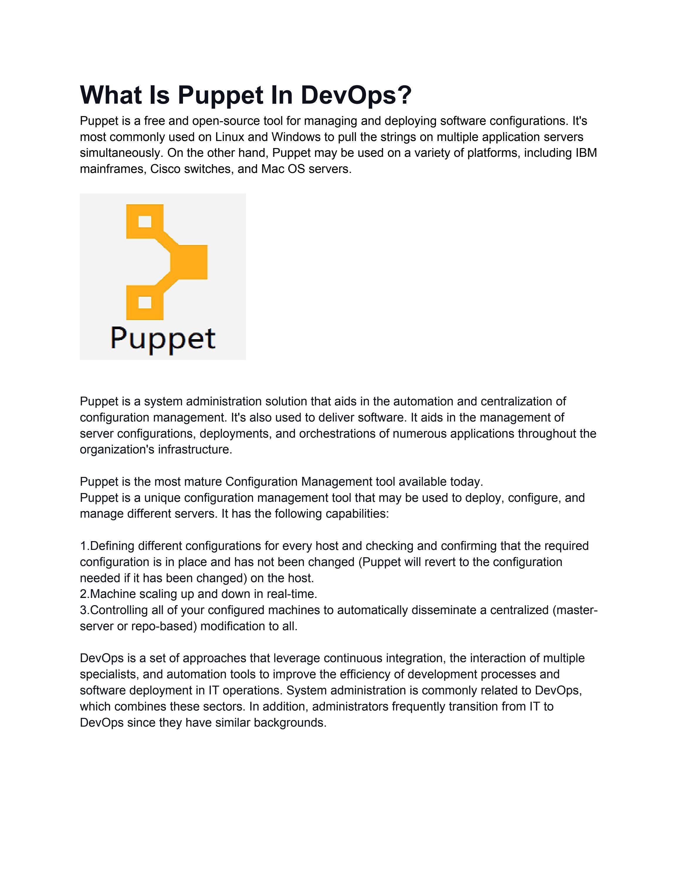 WHAT IS PUPPET IN DEVOPS by devopsuniversitylearning Issuu