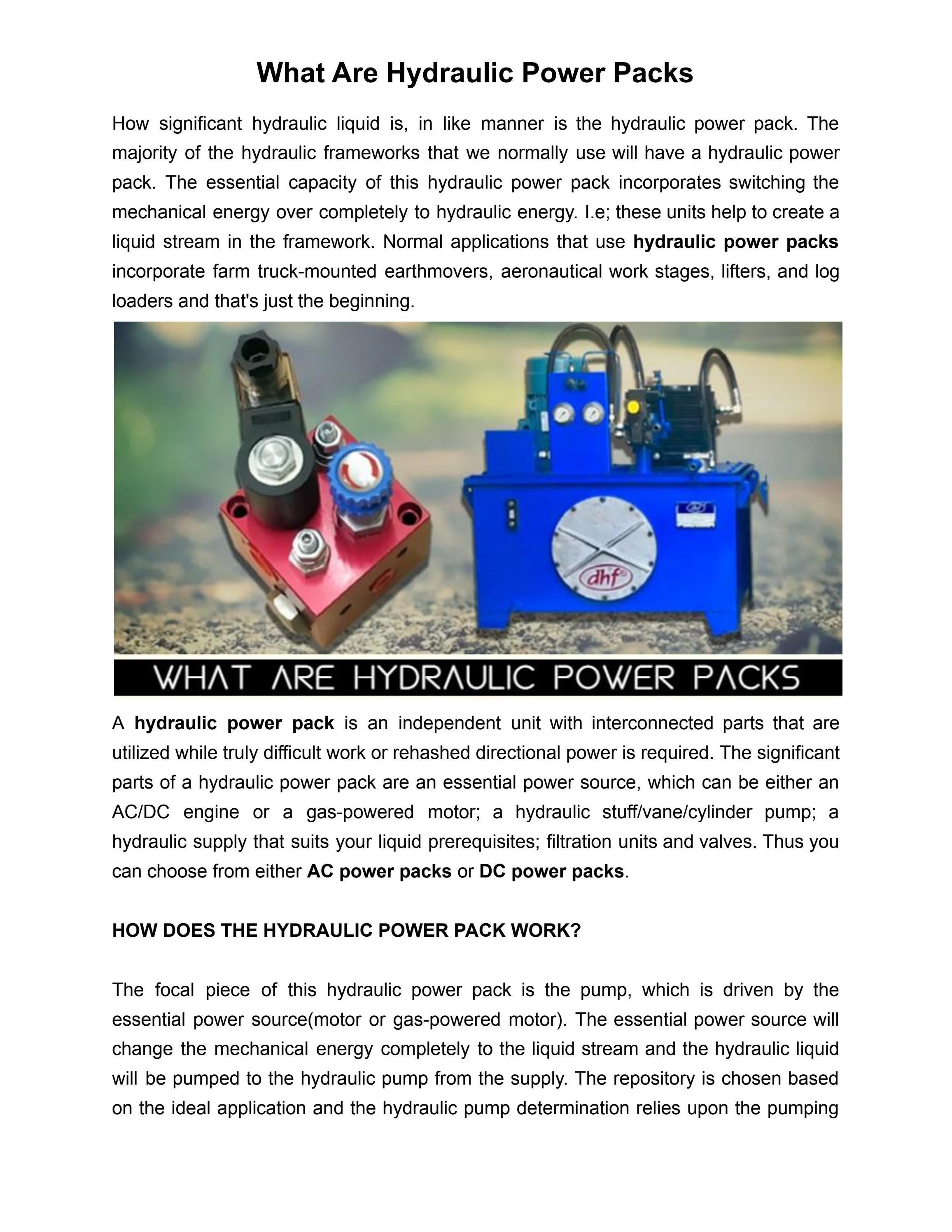 What Are Hydraulic Power PACKS by Dynamic Hydrofab Issuu