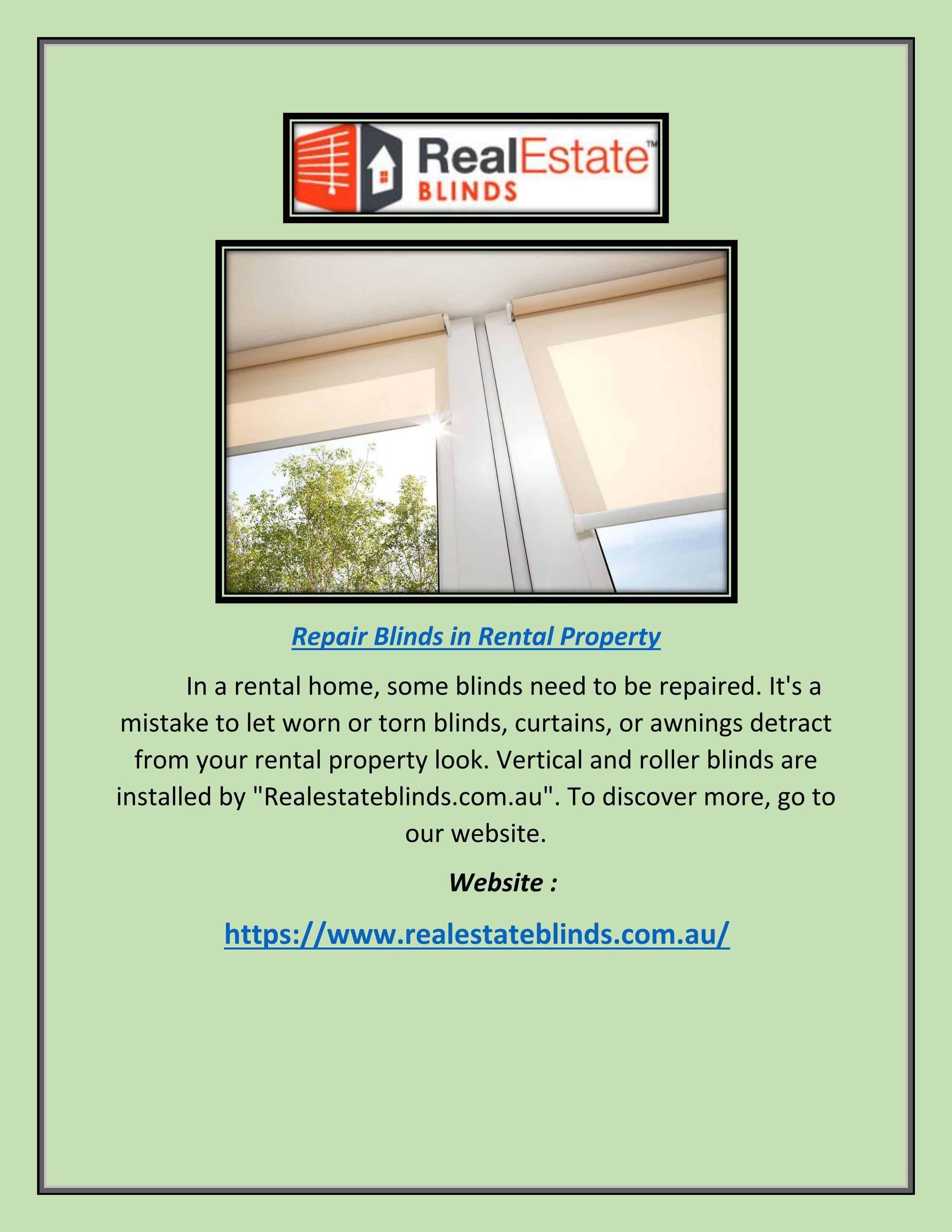 Repair Blinds in Rental Property by Real