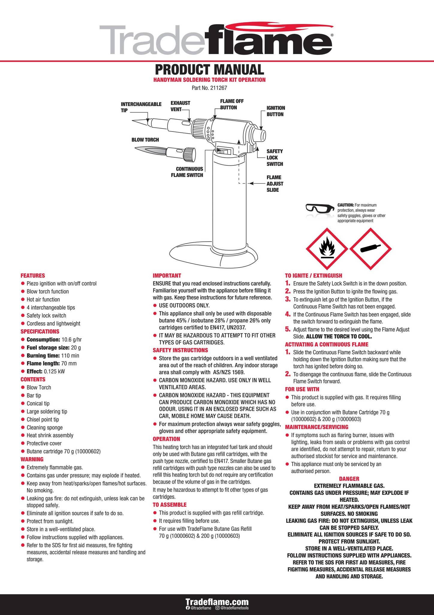 211267 Handyman Soldering Torch Kit Manual Tradeflame by  adventureoperations - Issuu