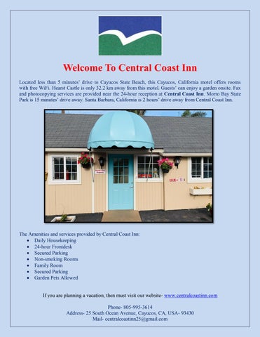 Central Coast Inn - Best Ocean View Hotel in Morro Bay, CA by Central Coast  Inn - Issuu