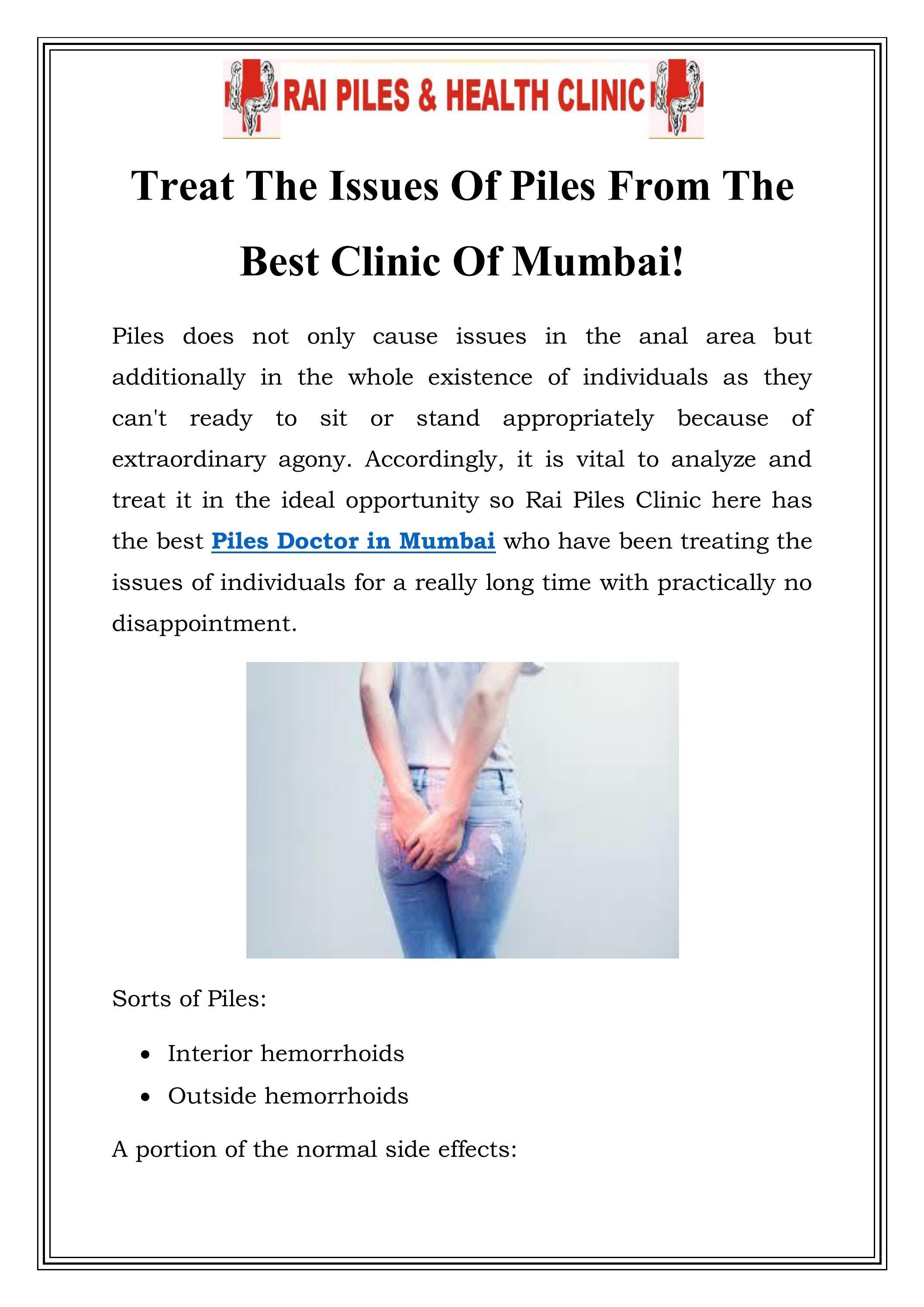 Piles Doctor in Mumbai Call9320412042 by Rai Piles Clinic Issuu