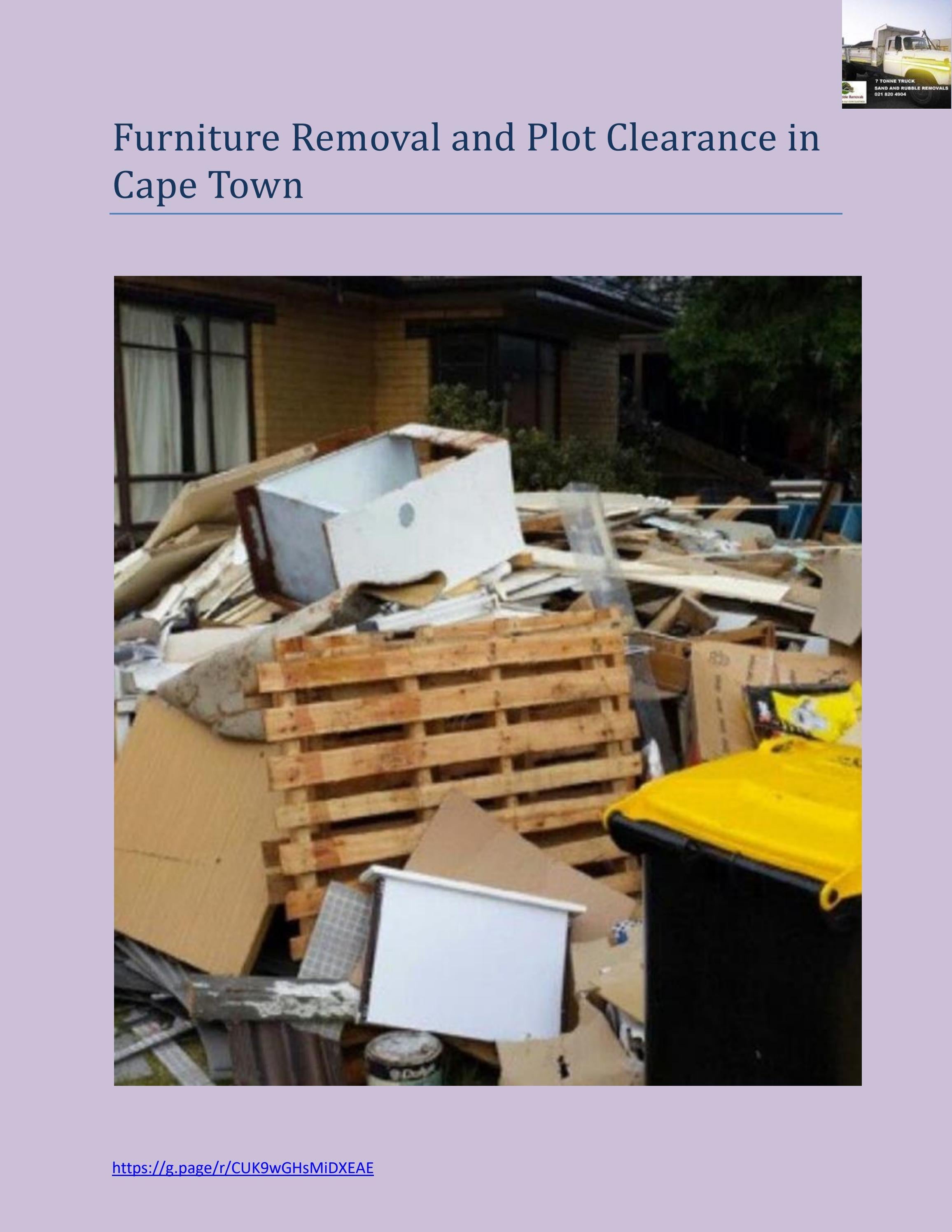 Furniture Removal and Plot Clearance in Cape Town by CapeRubbleRemovals