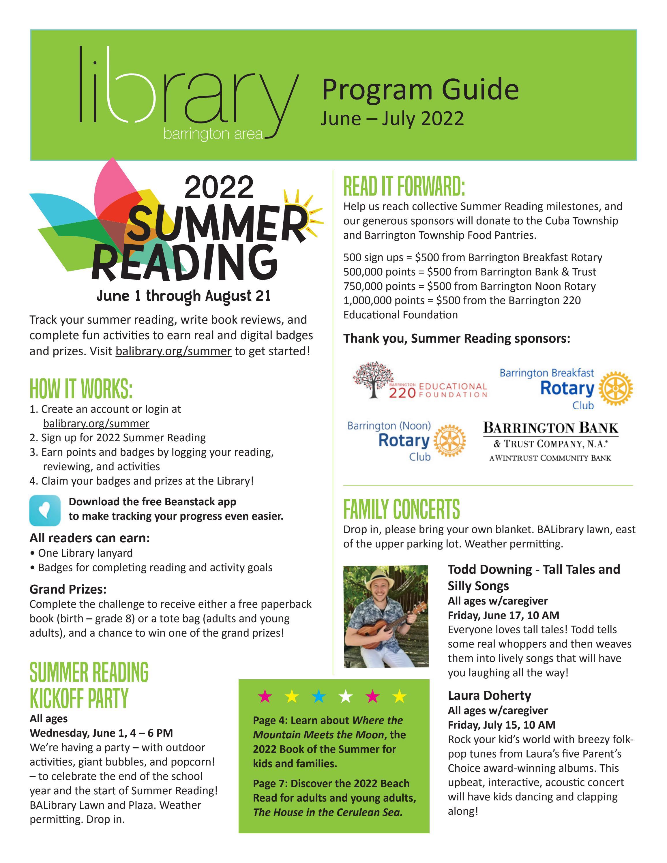 June/July Program Guide Barrington Area Library by Barrington Area