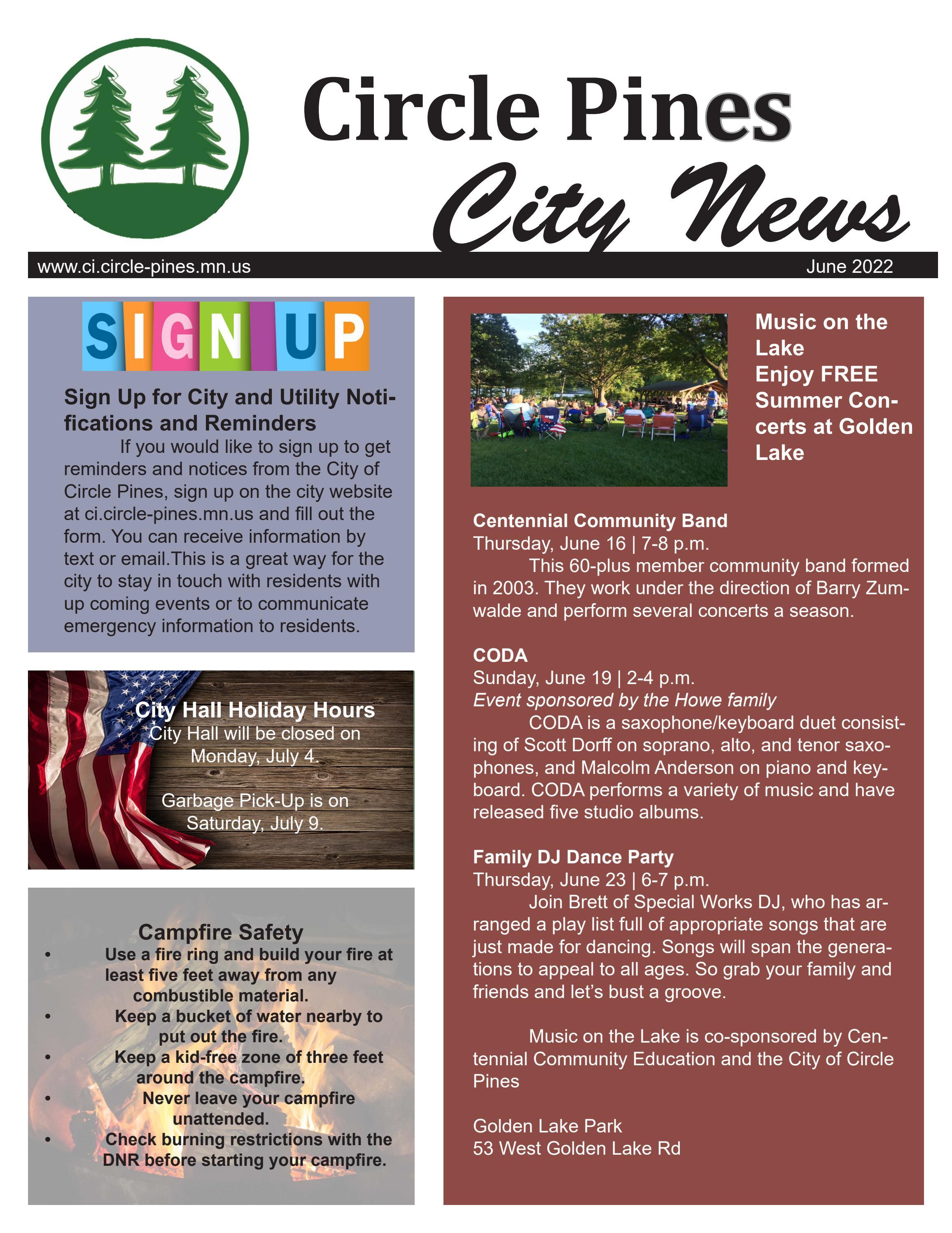 Circle Pines June 2022 City Newsletter by City of Circle Pines Issuu