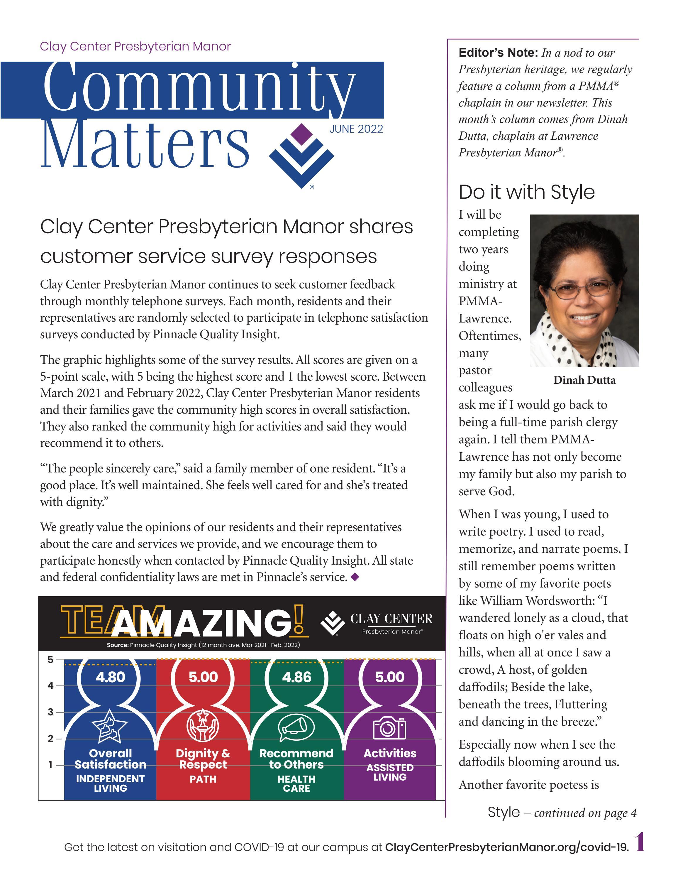 Clay Center Community Matters June 2022 by Presbyterian Manors of Mid America Issuu