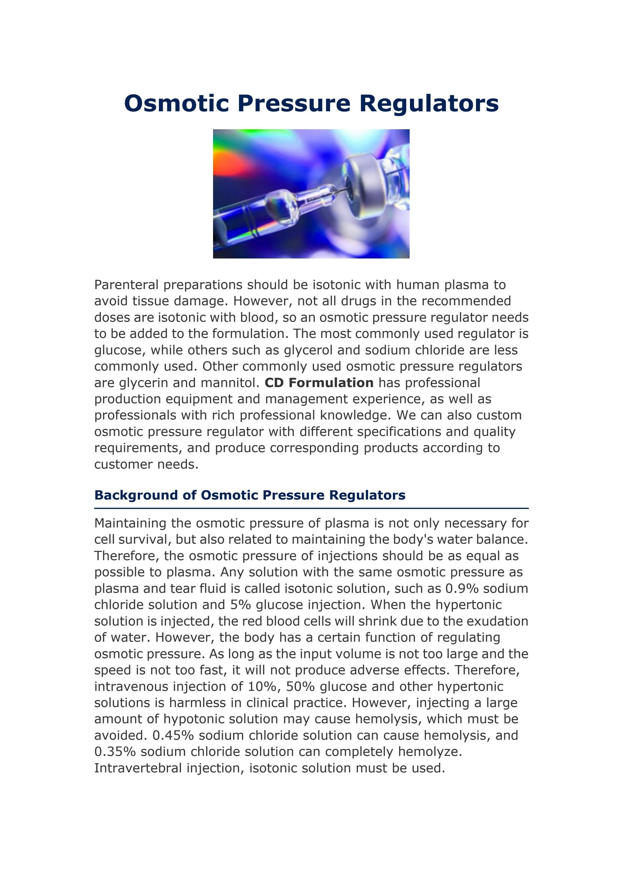 Osmotic Pressure Regulators by CD Formulation Issuu