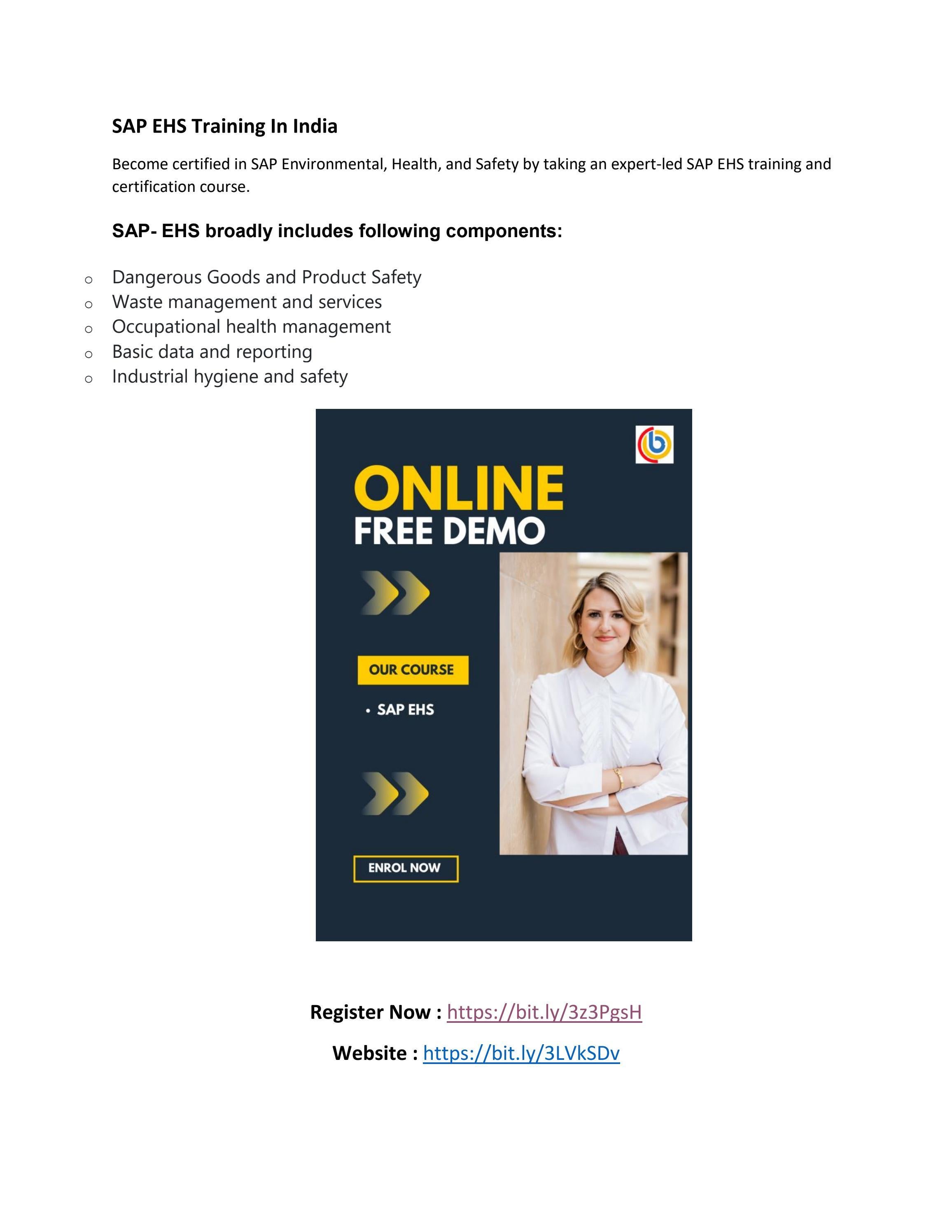 SAP EHS Training In India By Shruti allentics Issuu